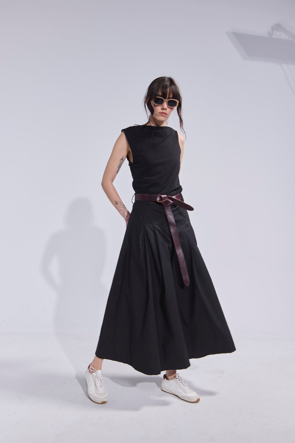 Falda Pantalón Riviera Gabardina Negro