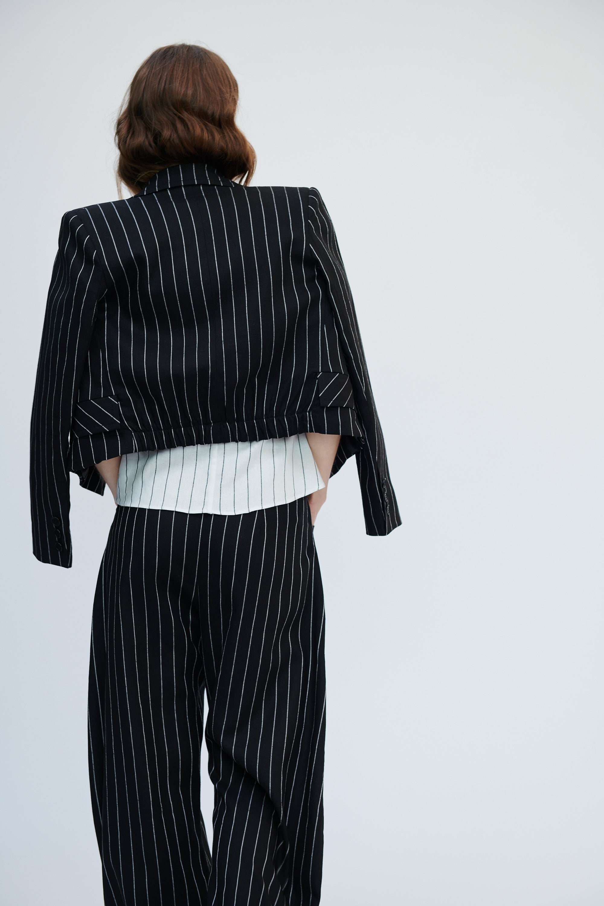 Blazer Mosela Lino Listado Negro | Limited Edition