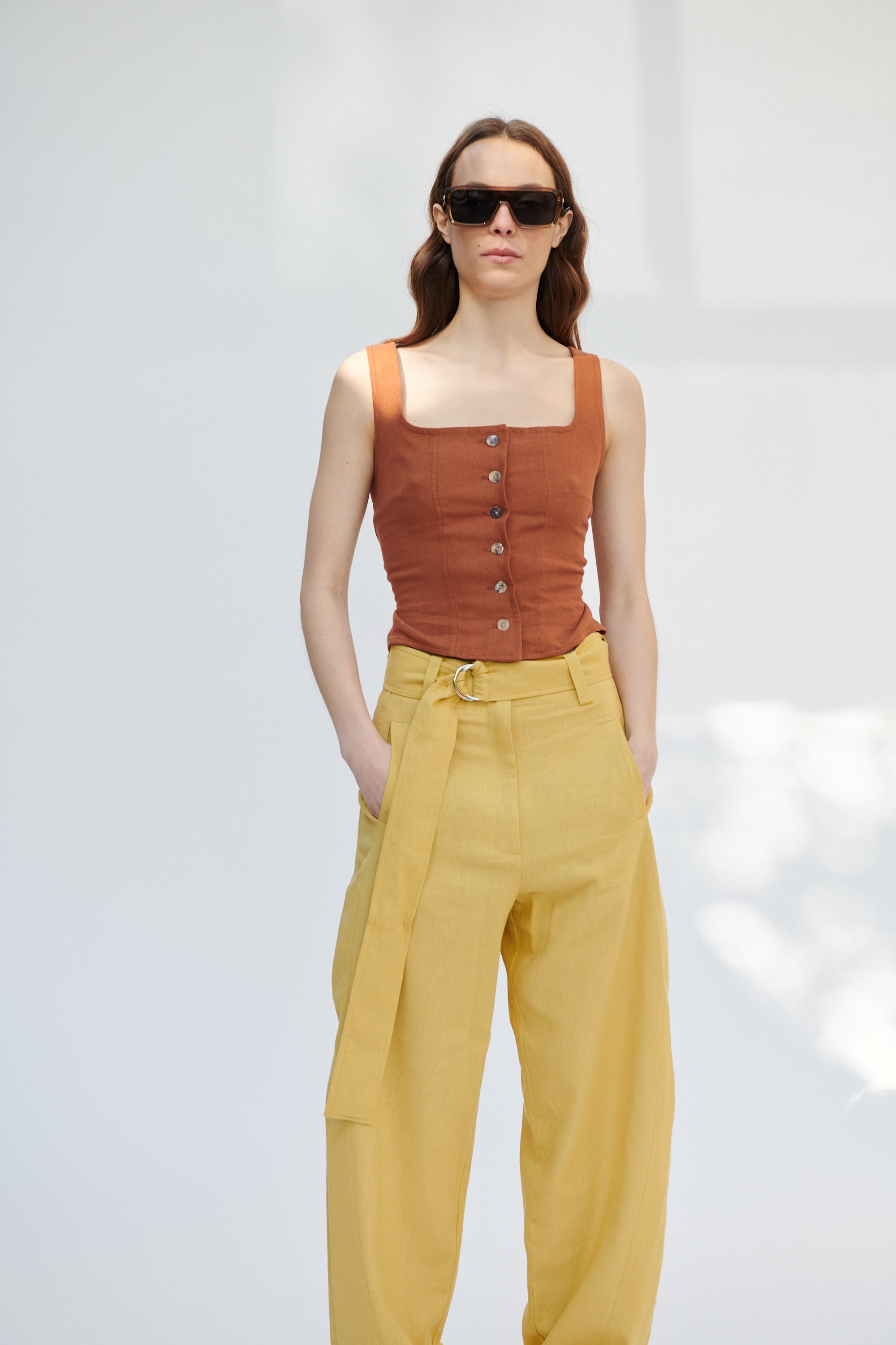 Top Varo Lino Tostado