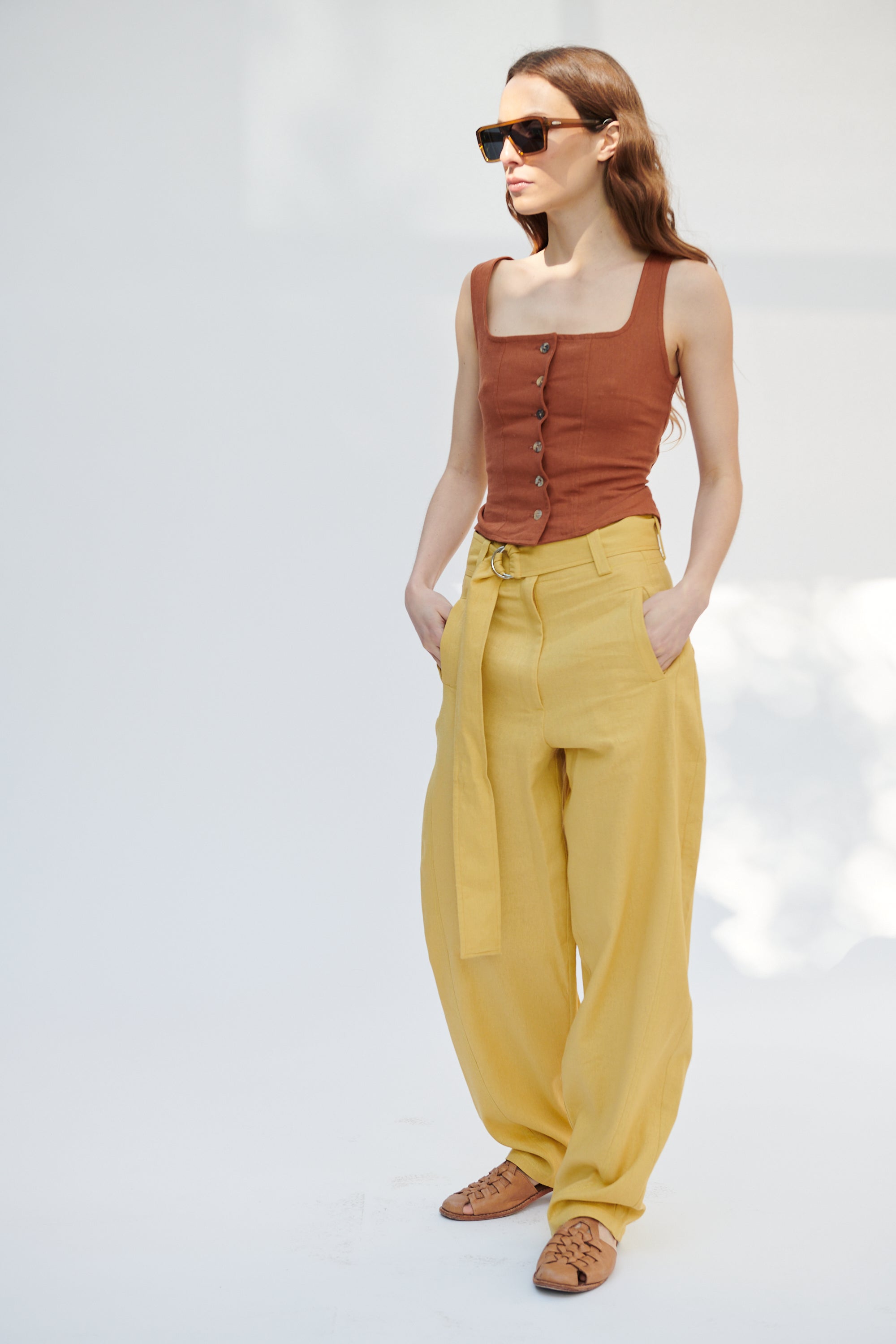 Top Varo Lino Tostado