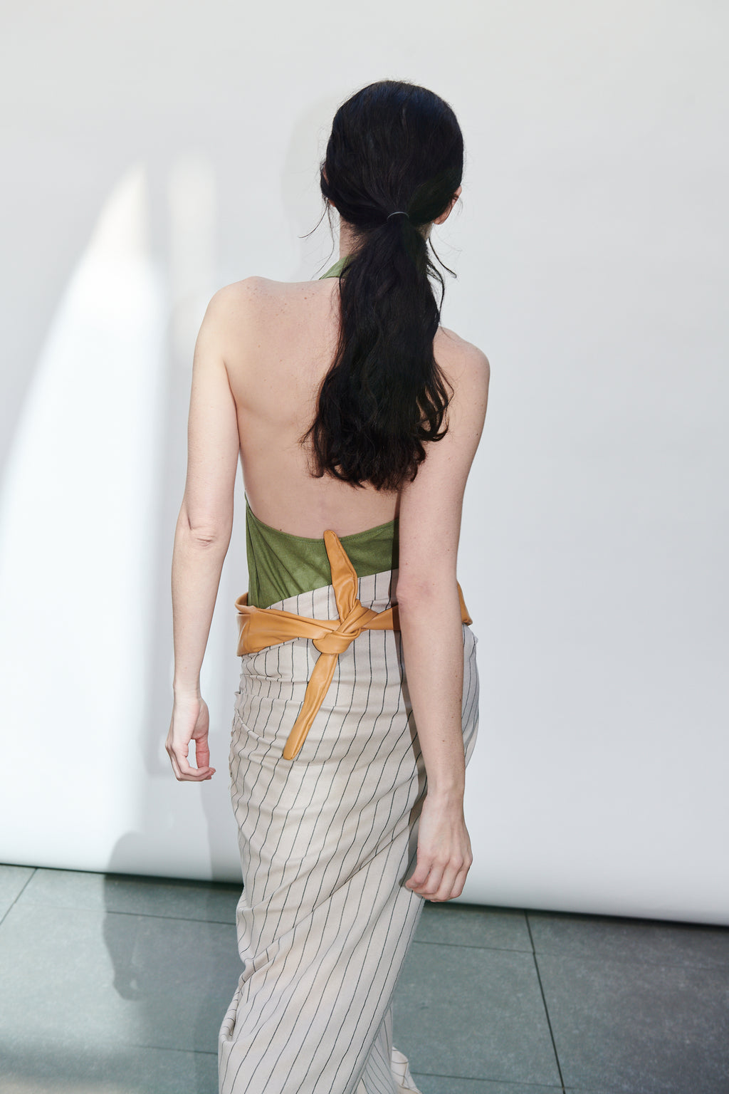 Falda Barut Lino Listado Beige