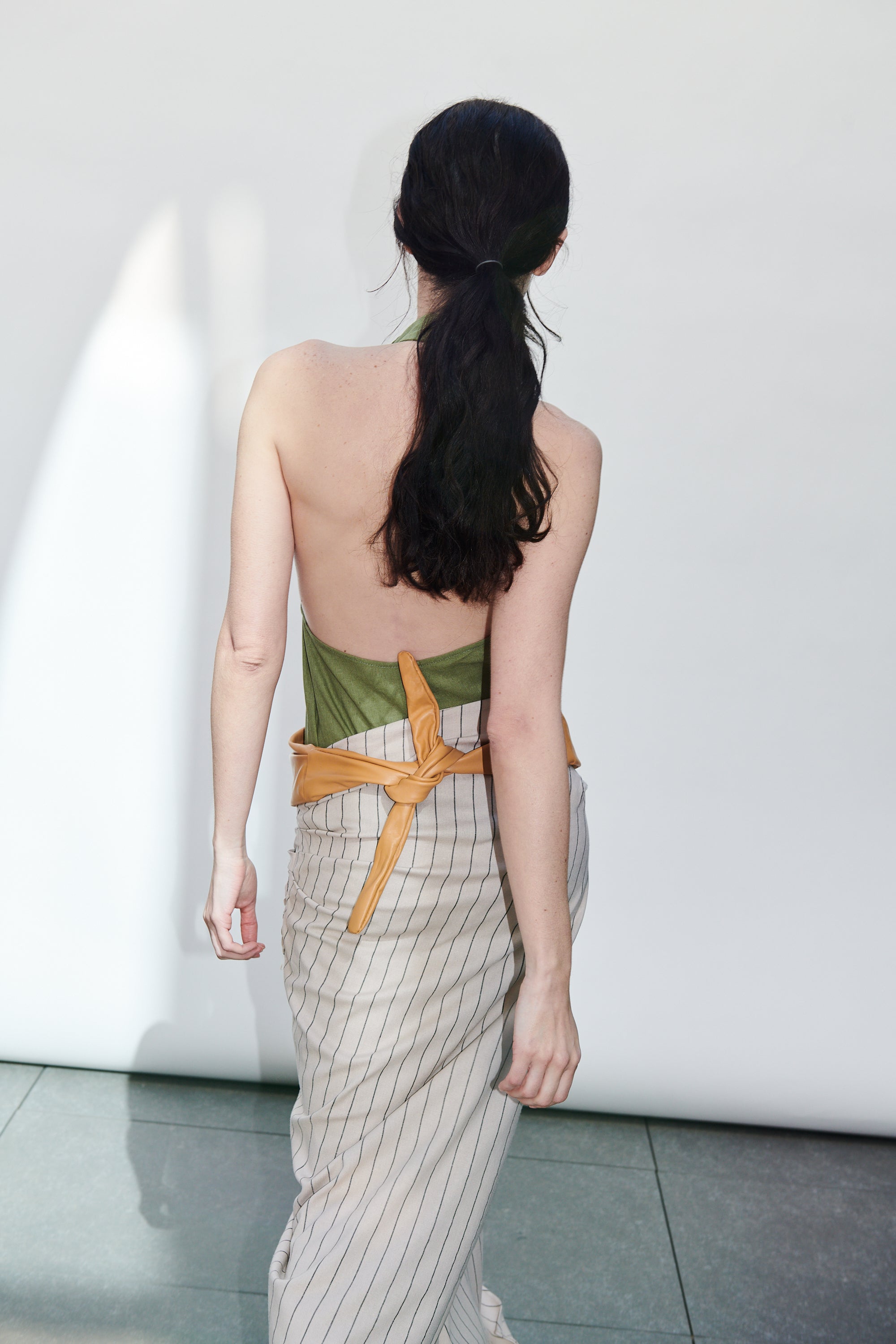 Falda Barut Lino Listado Beige