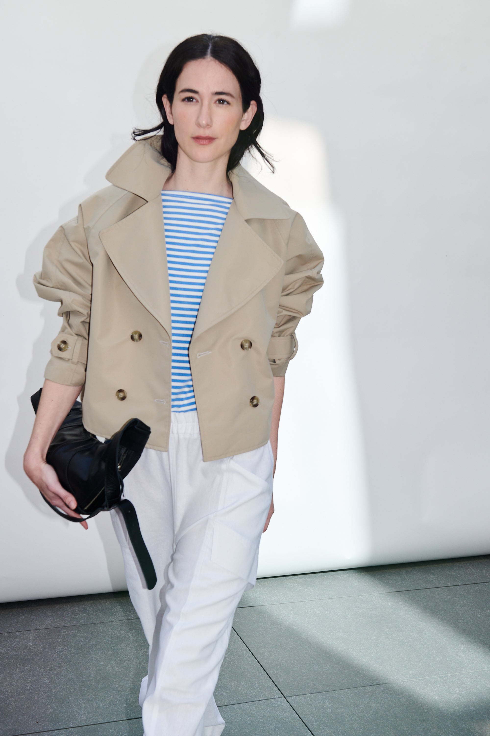 Polera Monet Listada Celeste