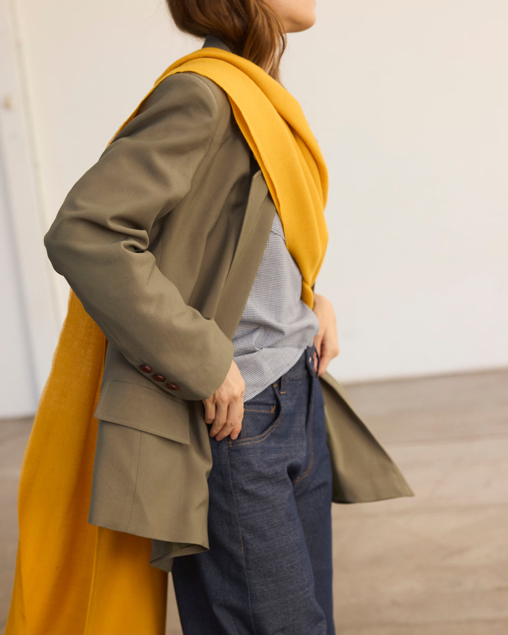 Bufanda Lavande 100% Baby Alpaca Amarilla