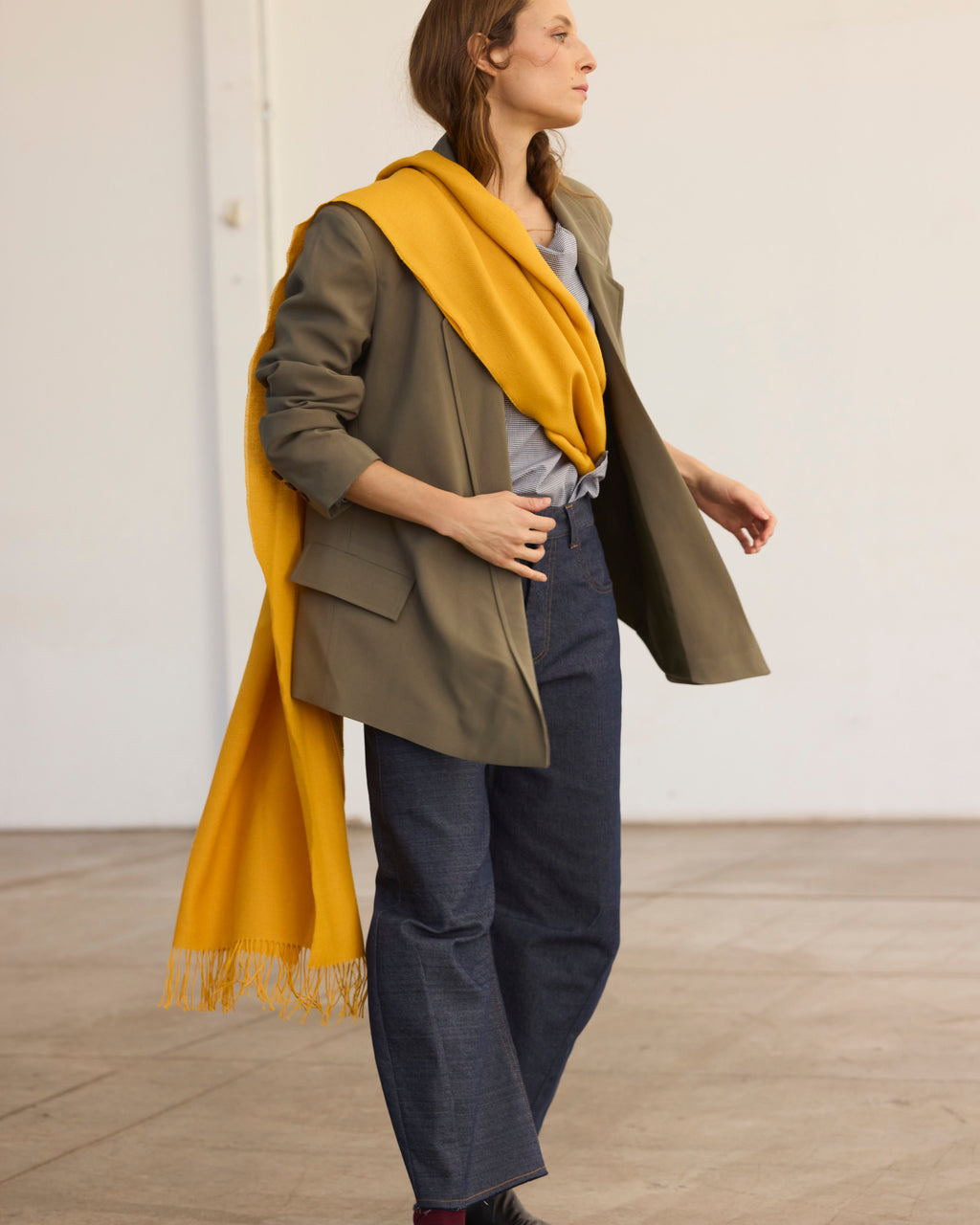 Bufanda Lavande 100% Baby Alpaca Amarilla