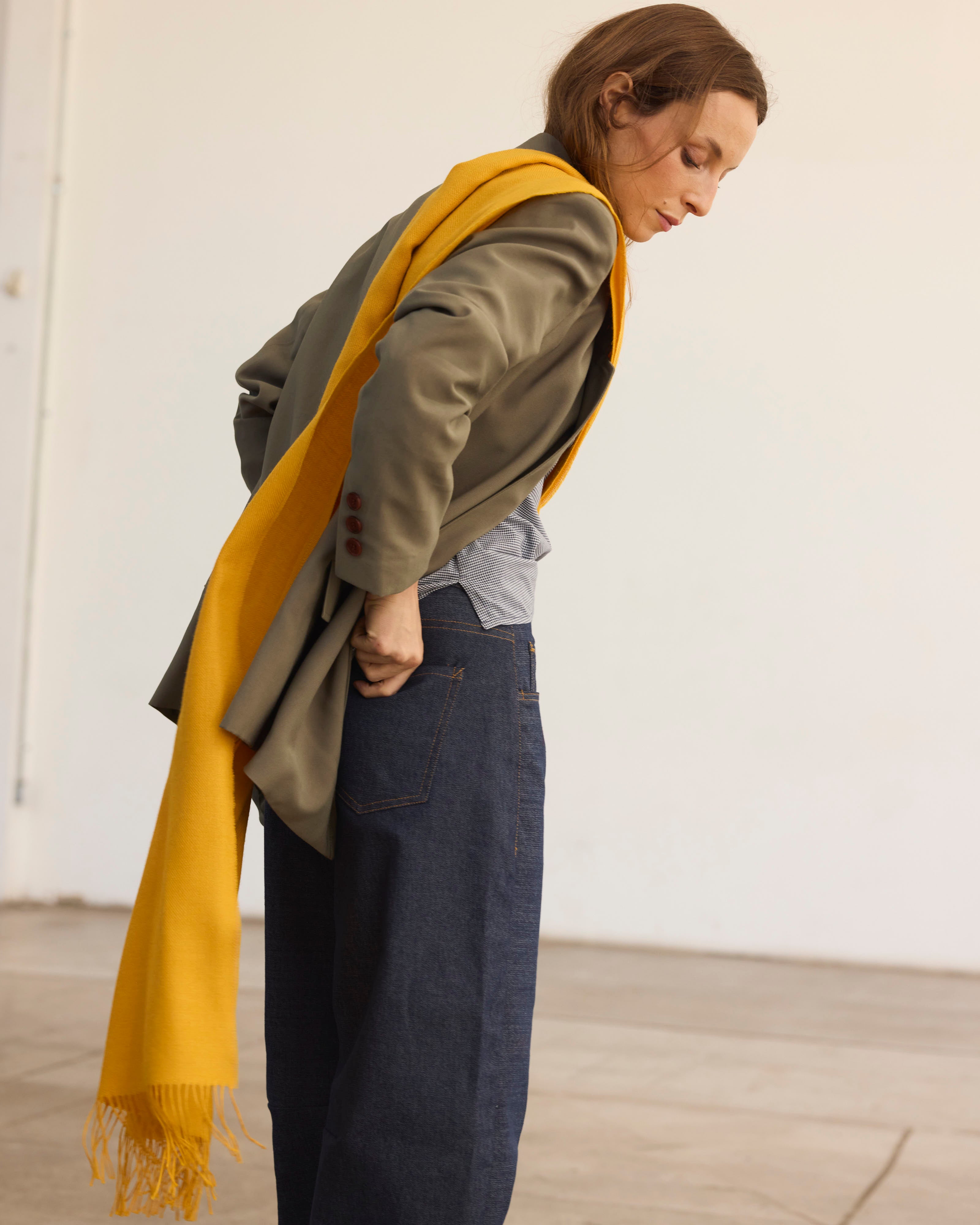 Bufanda Lavande 100% Baby Alpaca Amarilla