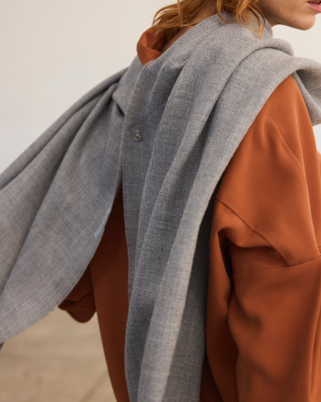 Bufanda Lavande 100% Baby Alpaca Gris Claro