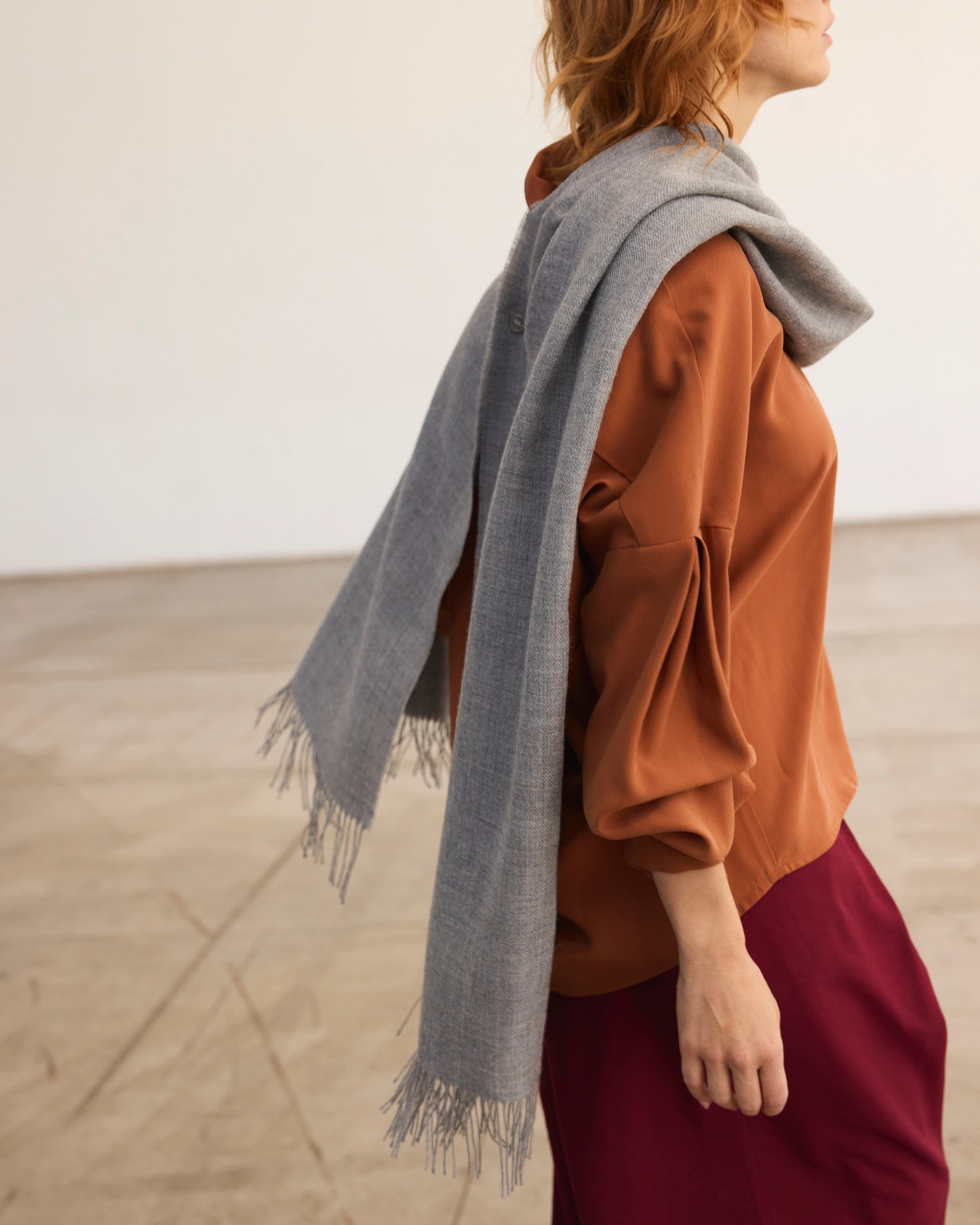 Bufanda Lavande 100% Baby Alpaca Gris Claro