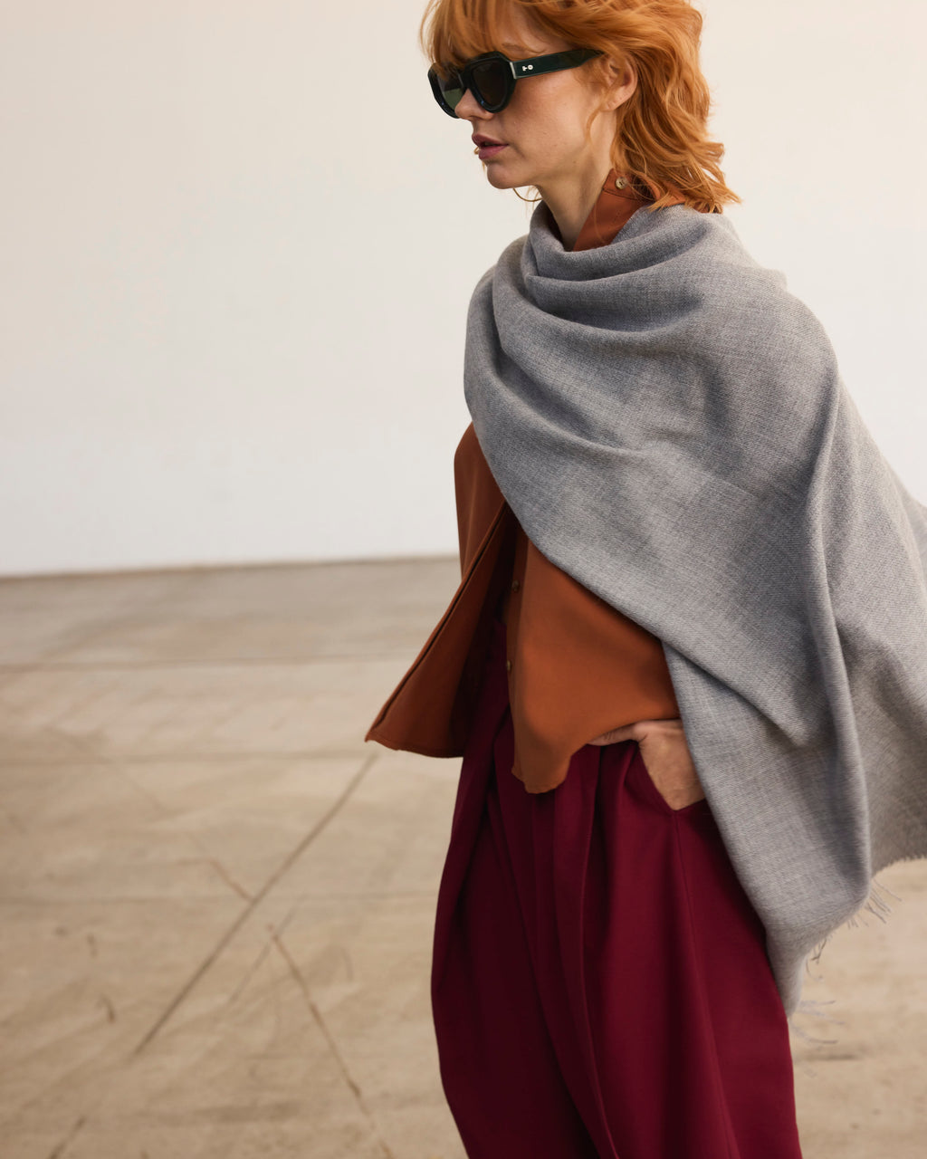 Bufanda Lavande 100% Baby Alpaca Gris Claro