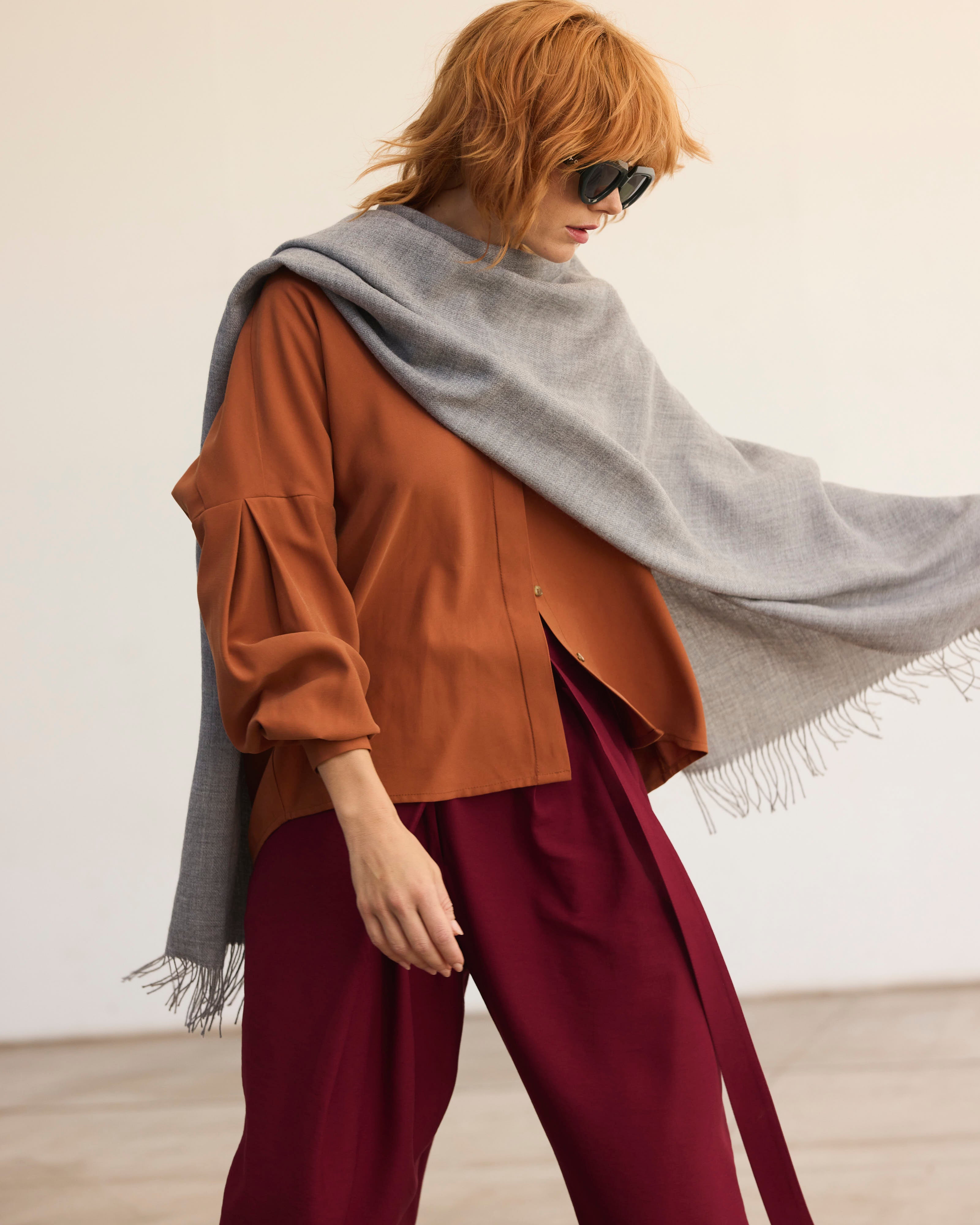 Bufanda Lavande 100% Baby Alpaca Gris Claro