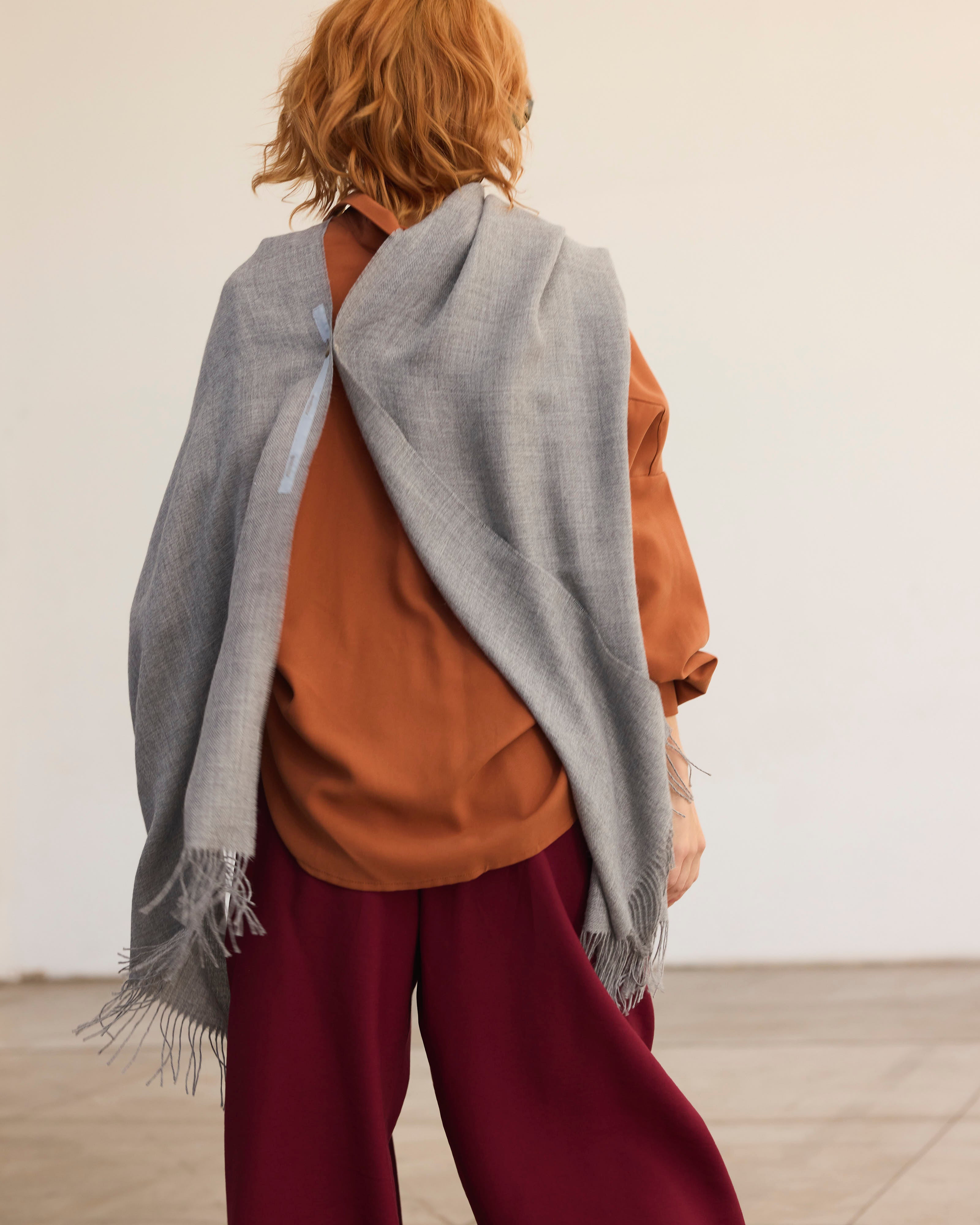 Bufanda Lavande 100% Baby Alpaca Gris Claro