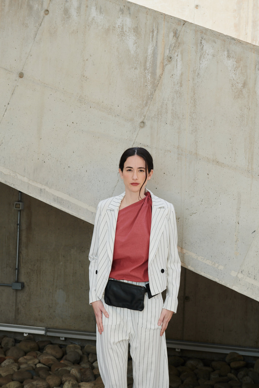 Blazer Mosela Lino Listado Blanco | Limited Edition