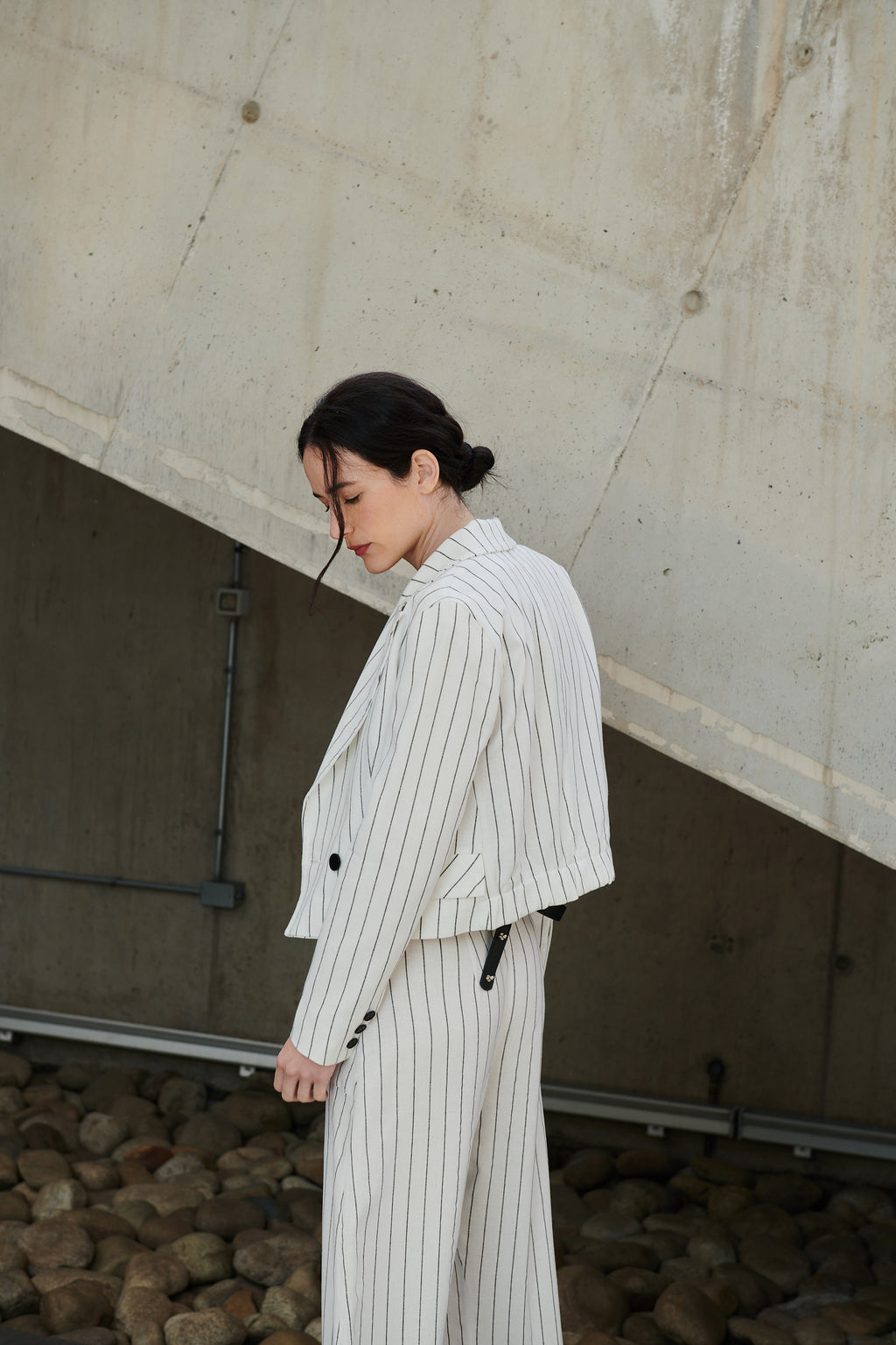 Blazer Mosela Lino Listado Blanco | Limited Edition