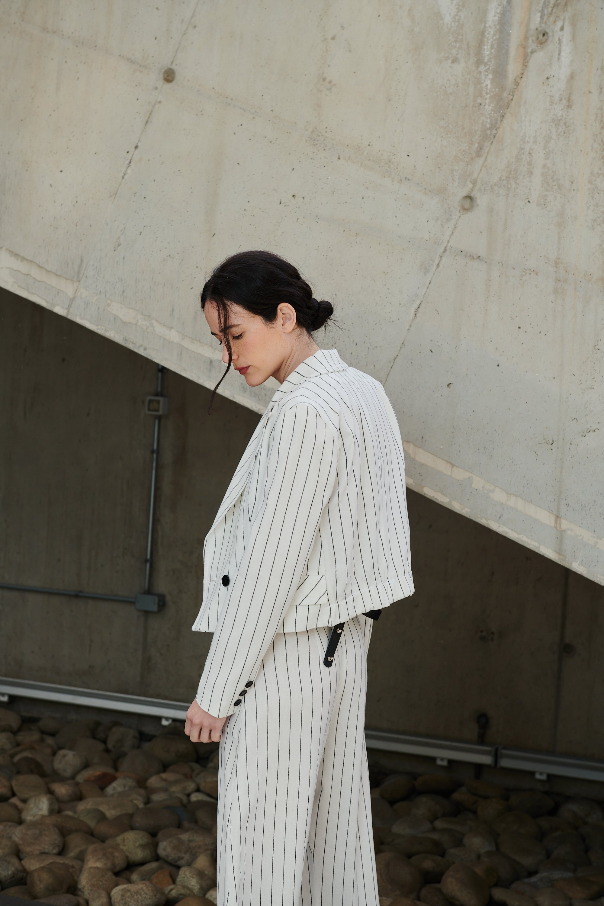 Blazer Mosela Lino Listado Blanco | Limited Edition