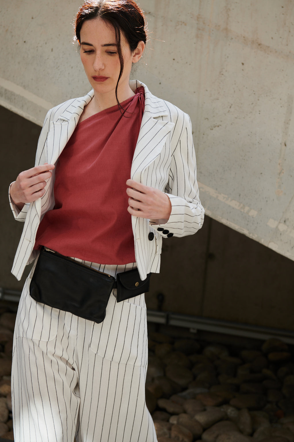 Blazer Mosela Lino Listado Blanco | Limited Edition