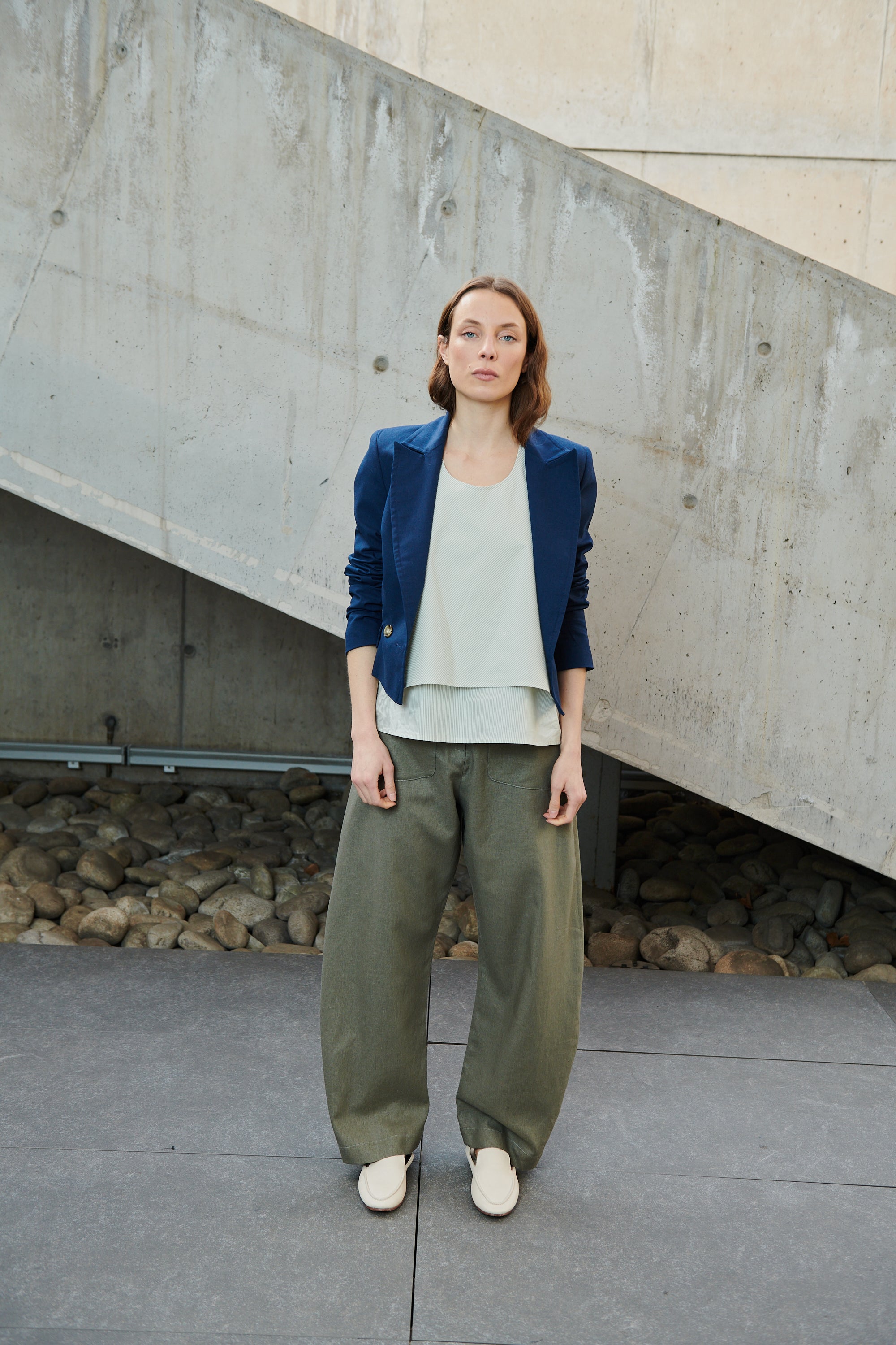 Top Klint Algodón Listado Verde