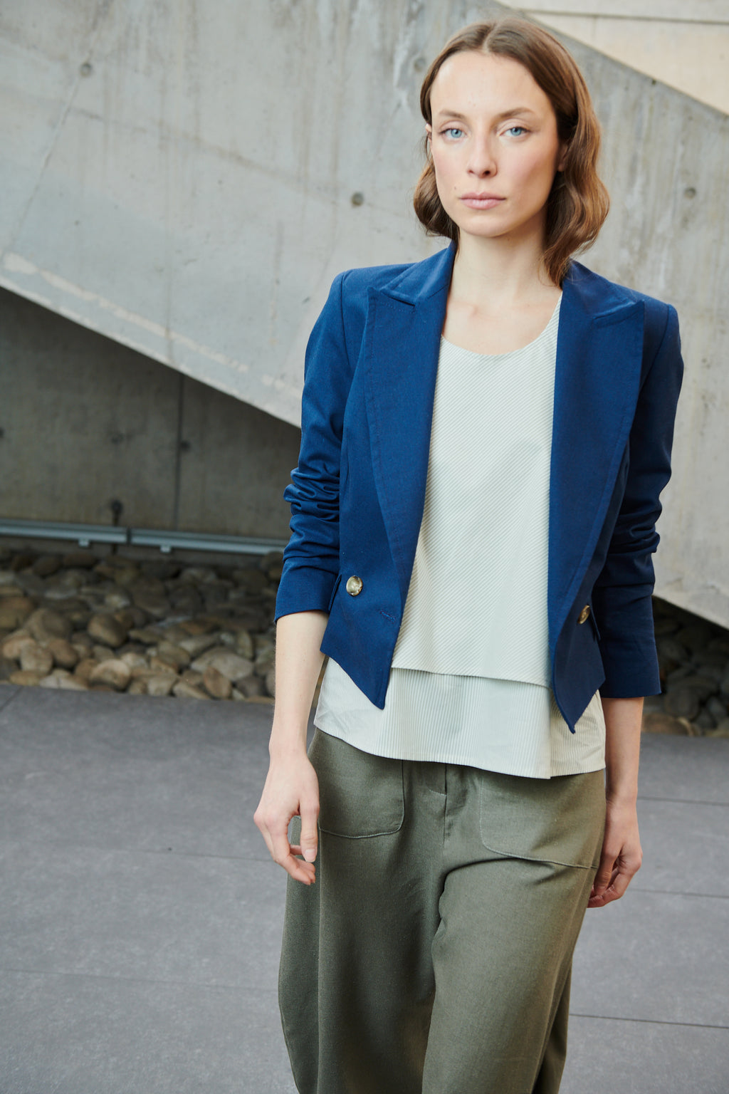 Top Klint Algodón Listado Verde