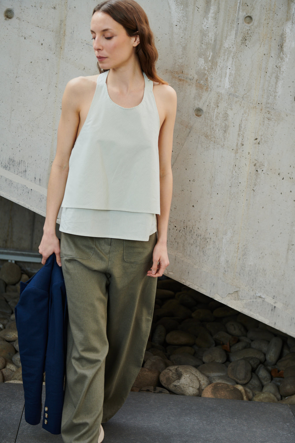 Top Klint Algodón Listado Verde