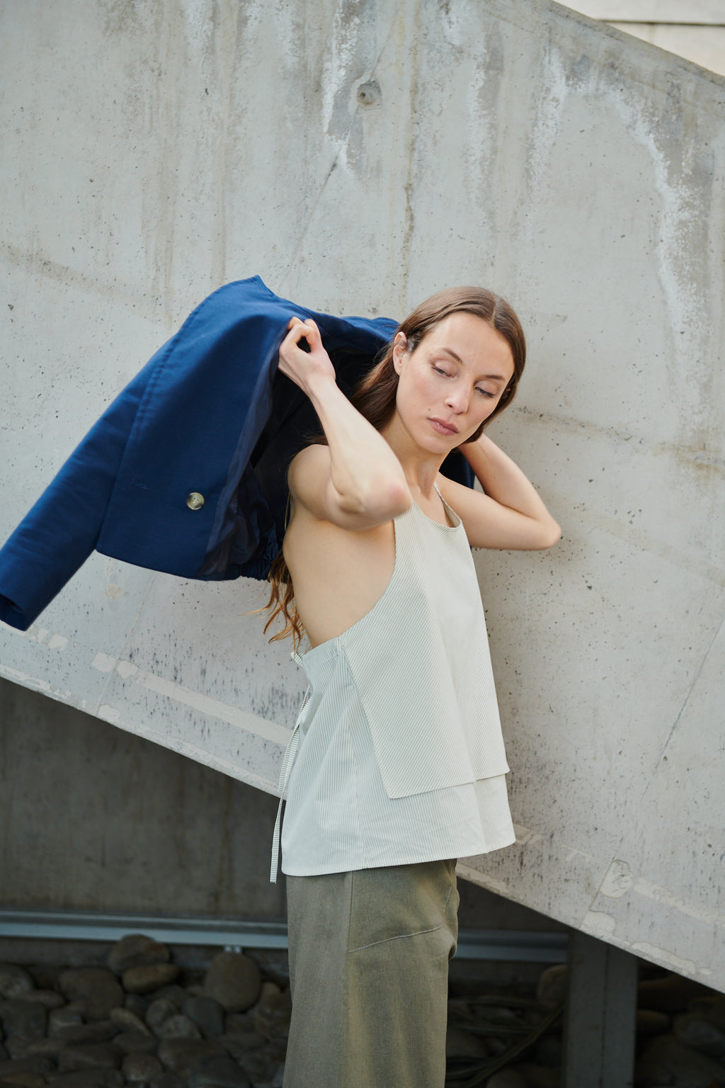 Top Klint Algodón Listado Verde