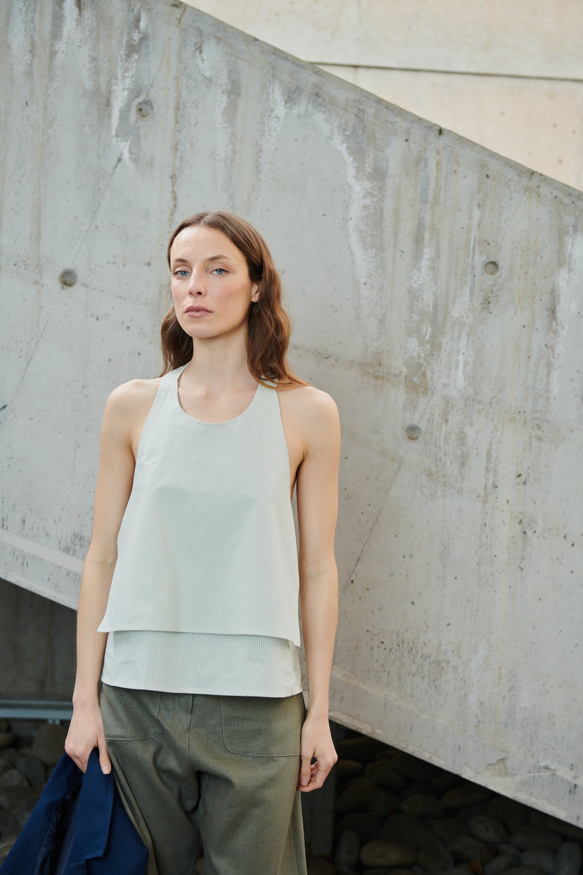 Top Klint Algodón Listado Verde