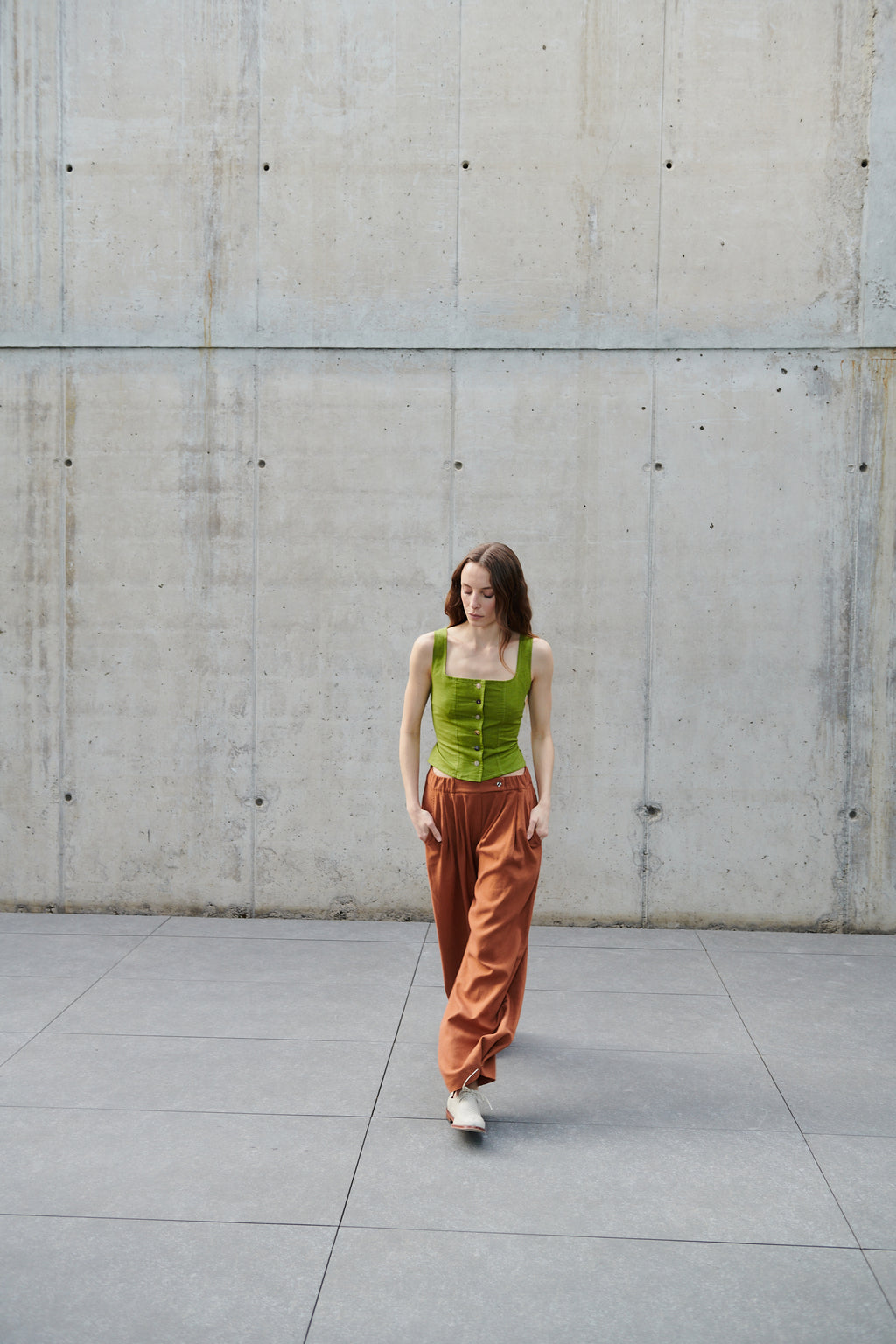 Top Varo Algodón Verde