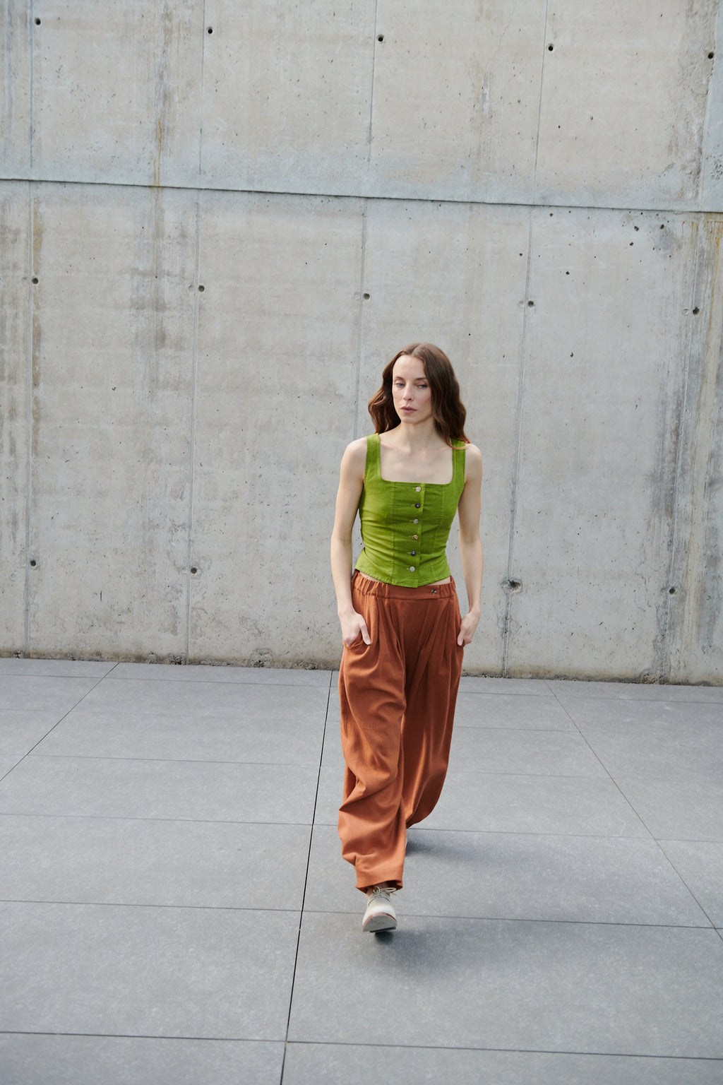 Top Varo Algodón Verde