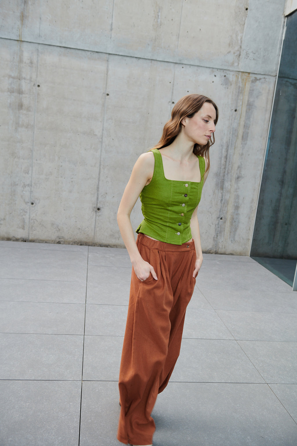 Top Varo Algodón Verde