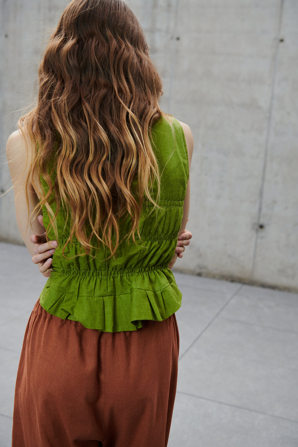 Top Varo Algodón Verde