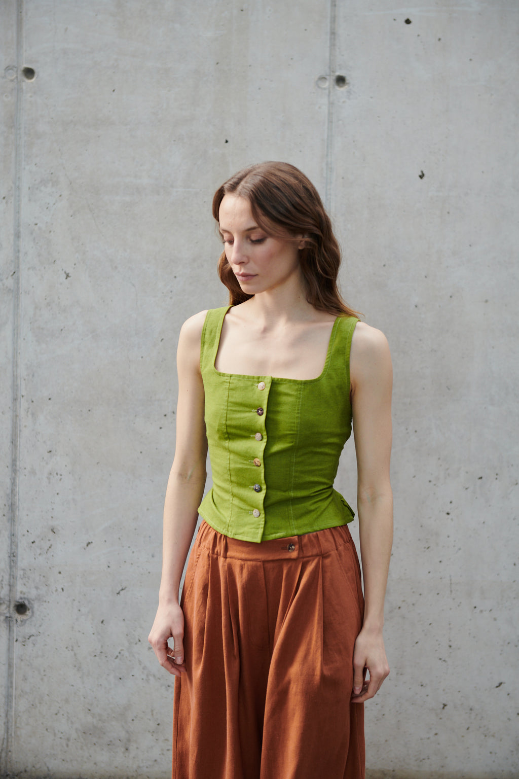 Top Varo Algodón Verde