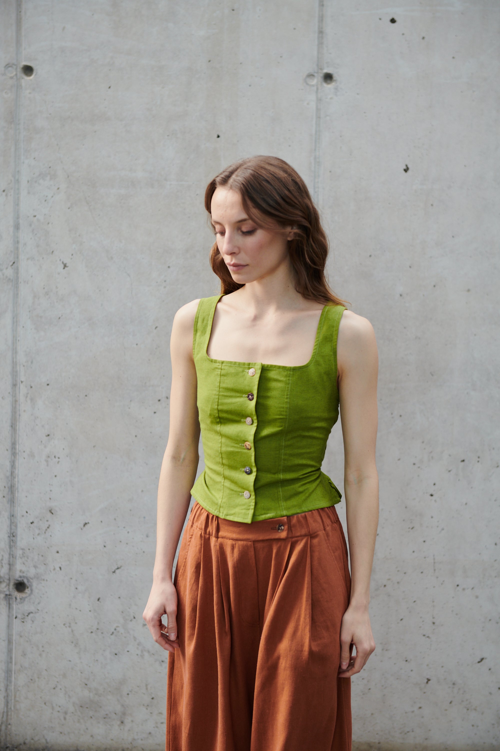 Top Varo Algodón Verde