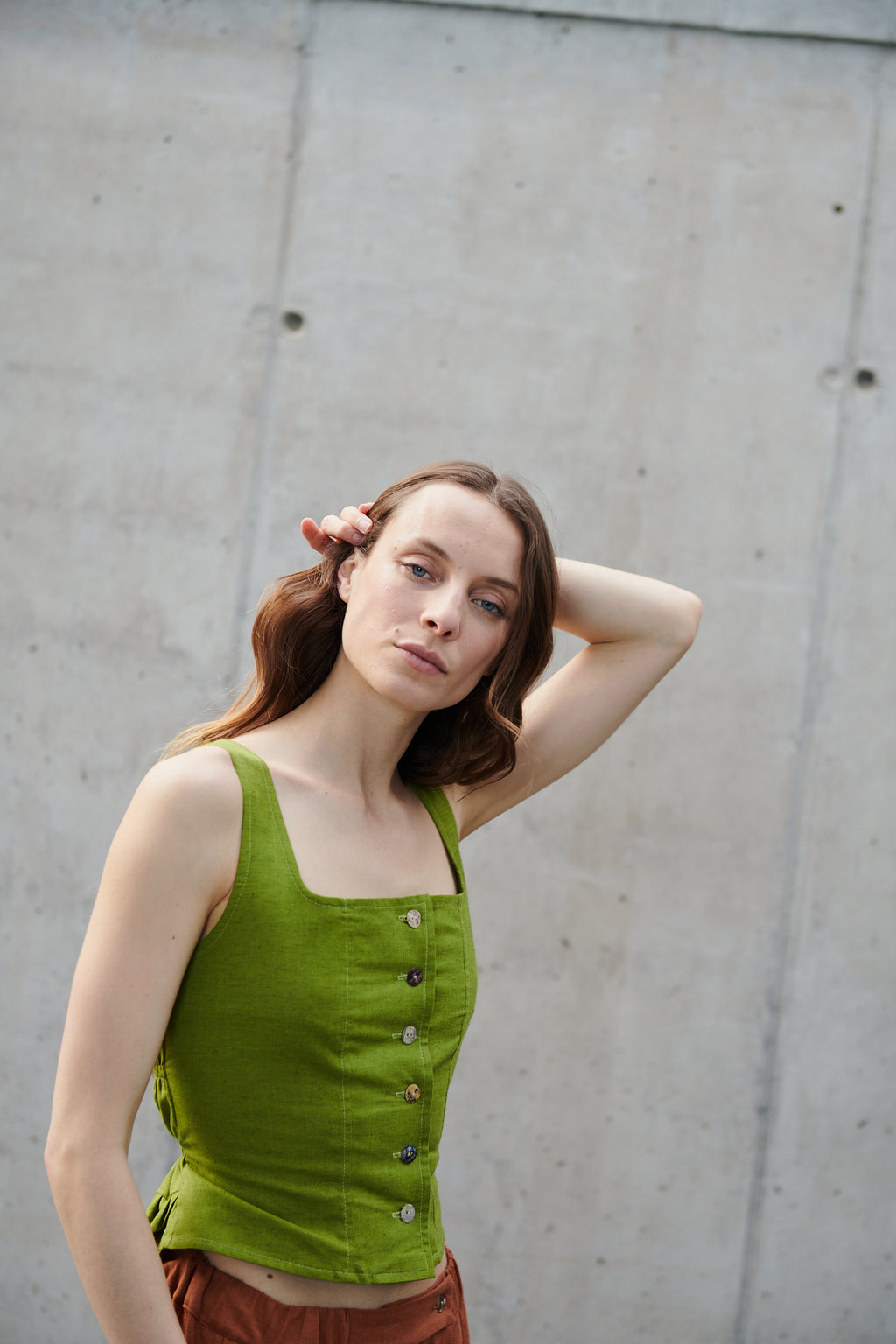 Top Varo Algodón Verde