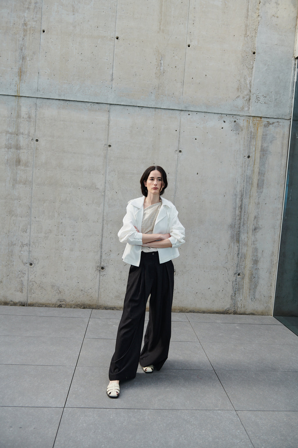 Top Rousseau Lino Escoces Beige