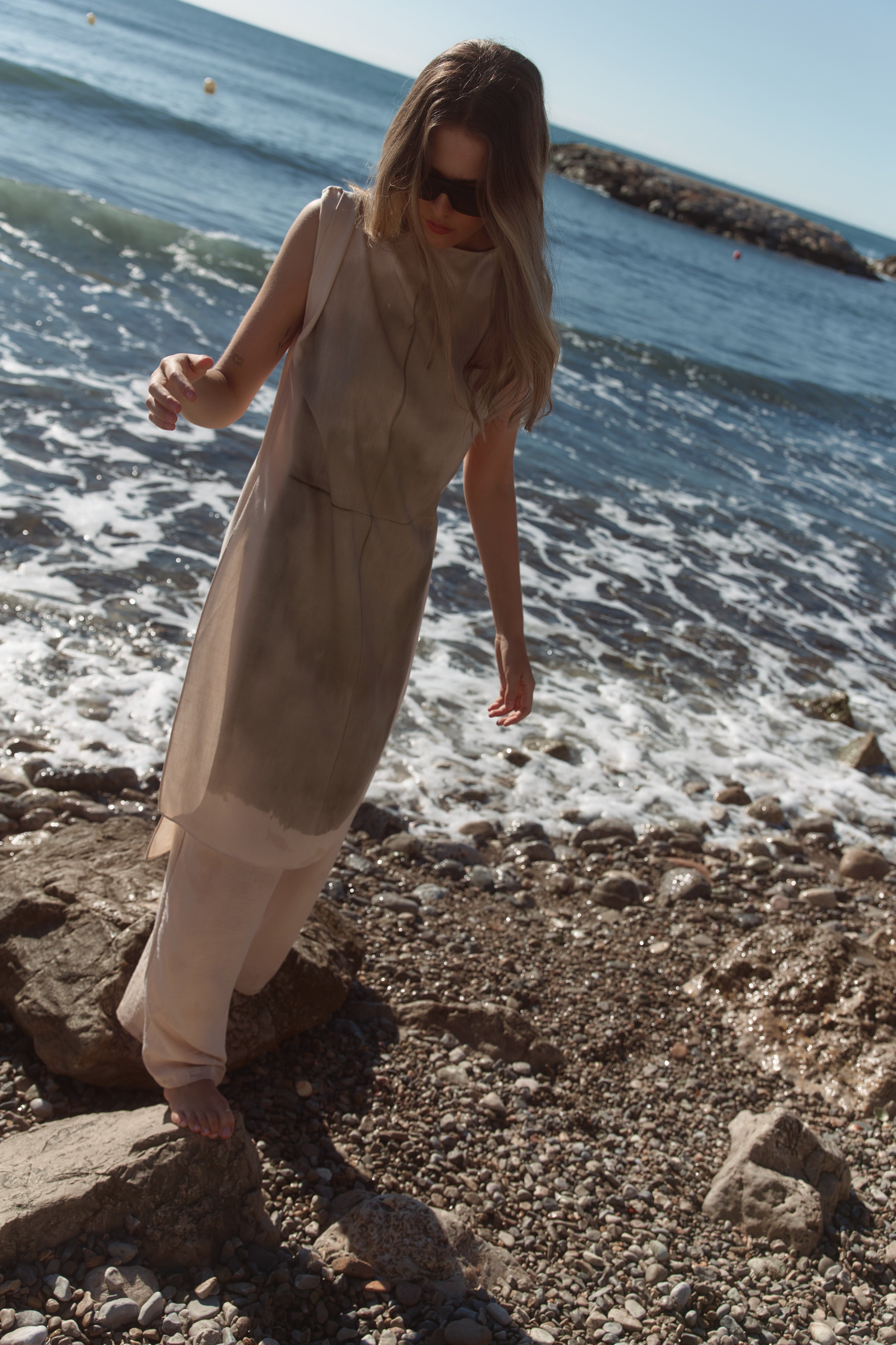 Top Largo Renoir Arena Estampado Verde