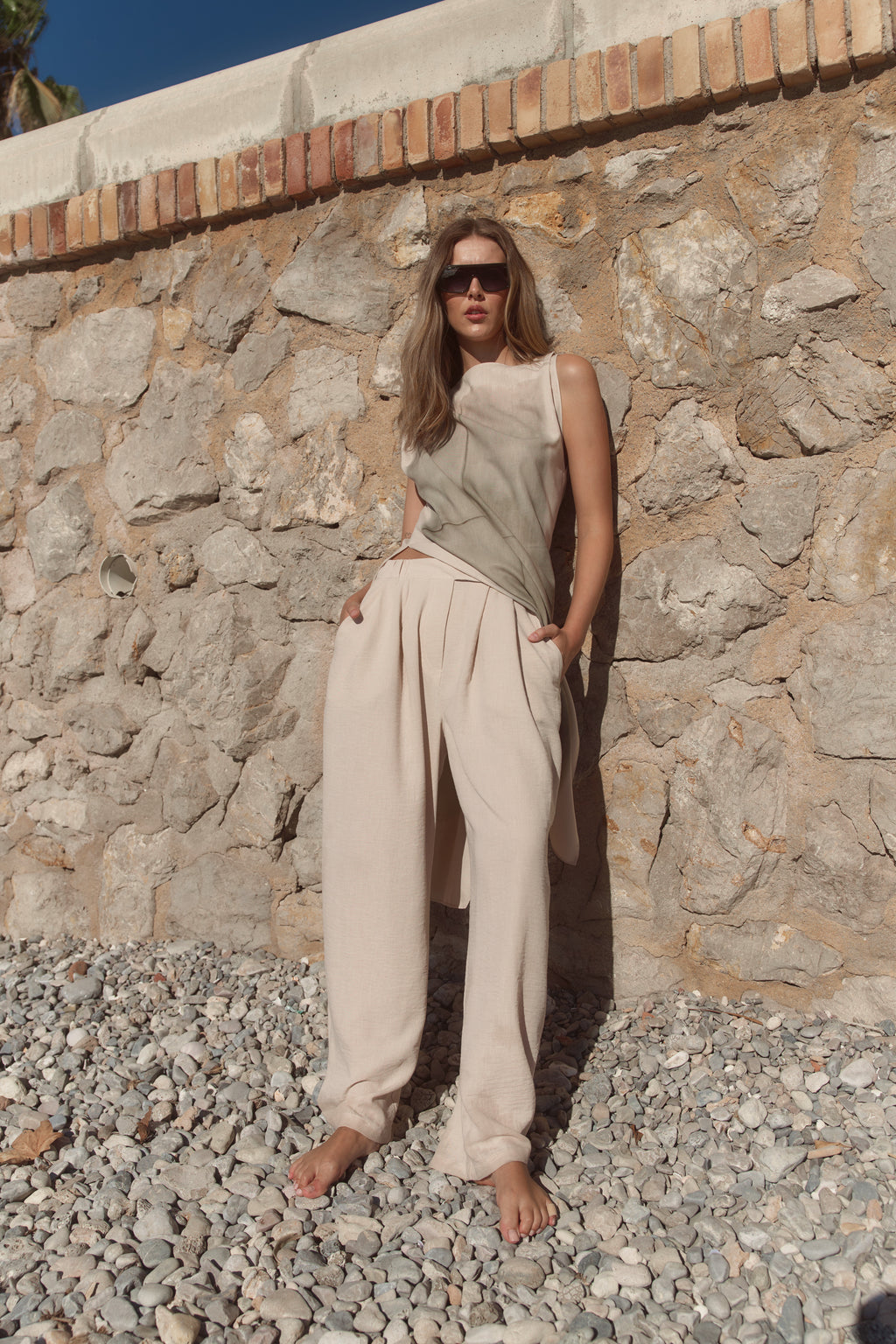 Top Largo Renoir Arena Estampado Verde