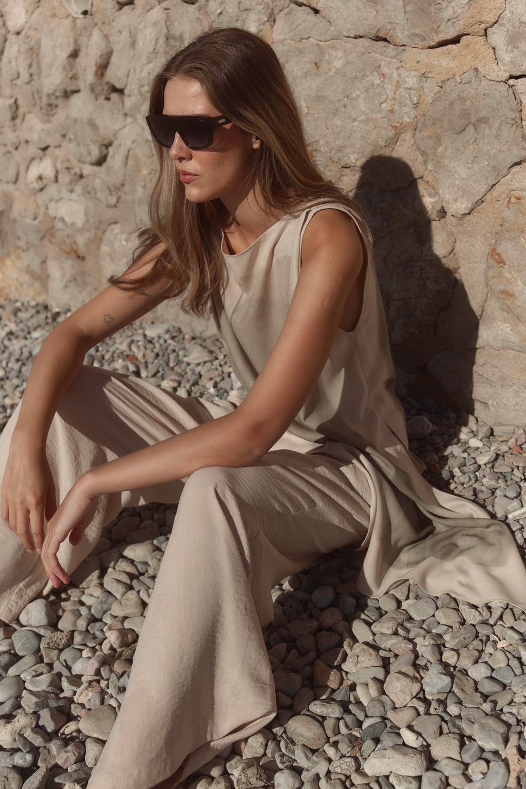 Top Largo Renoir Arena Estampado Verde