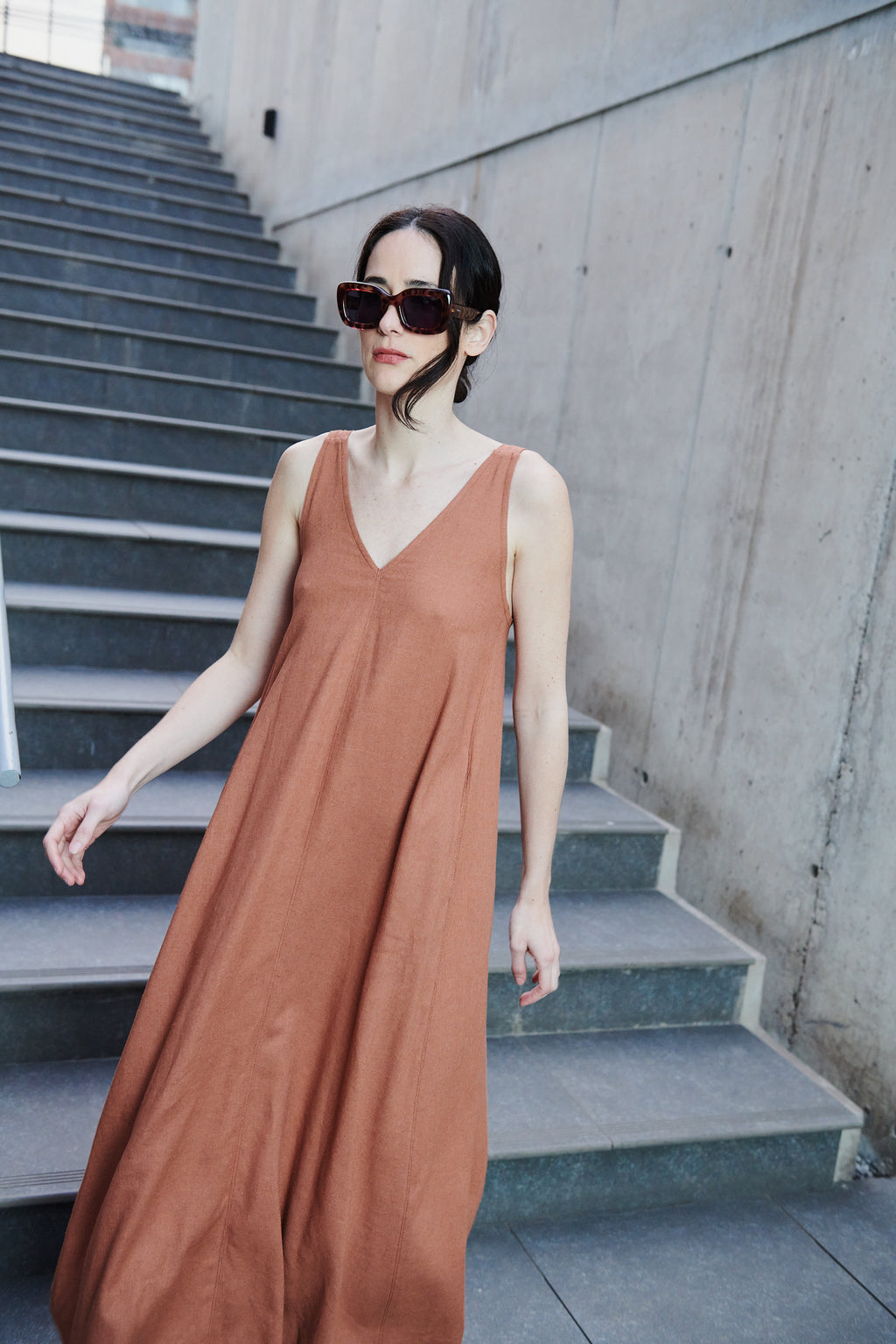 Vestido Rego Lino Greda