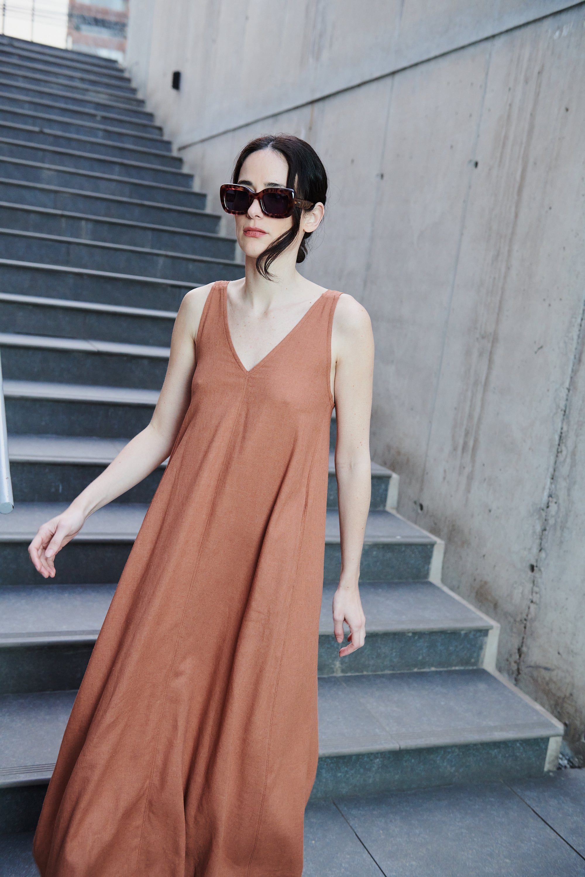 Vestido Rego Lino Greda