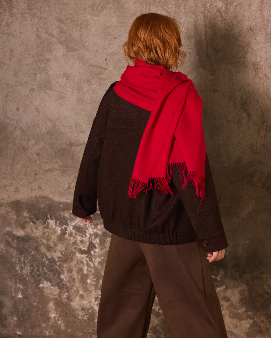 Bufanda Lavande 100% Baby Alpaca Roja