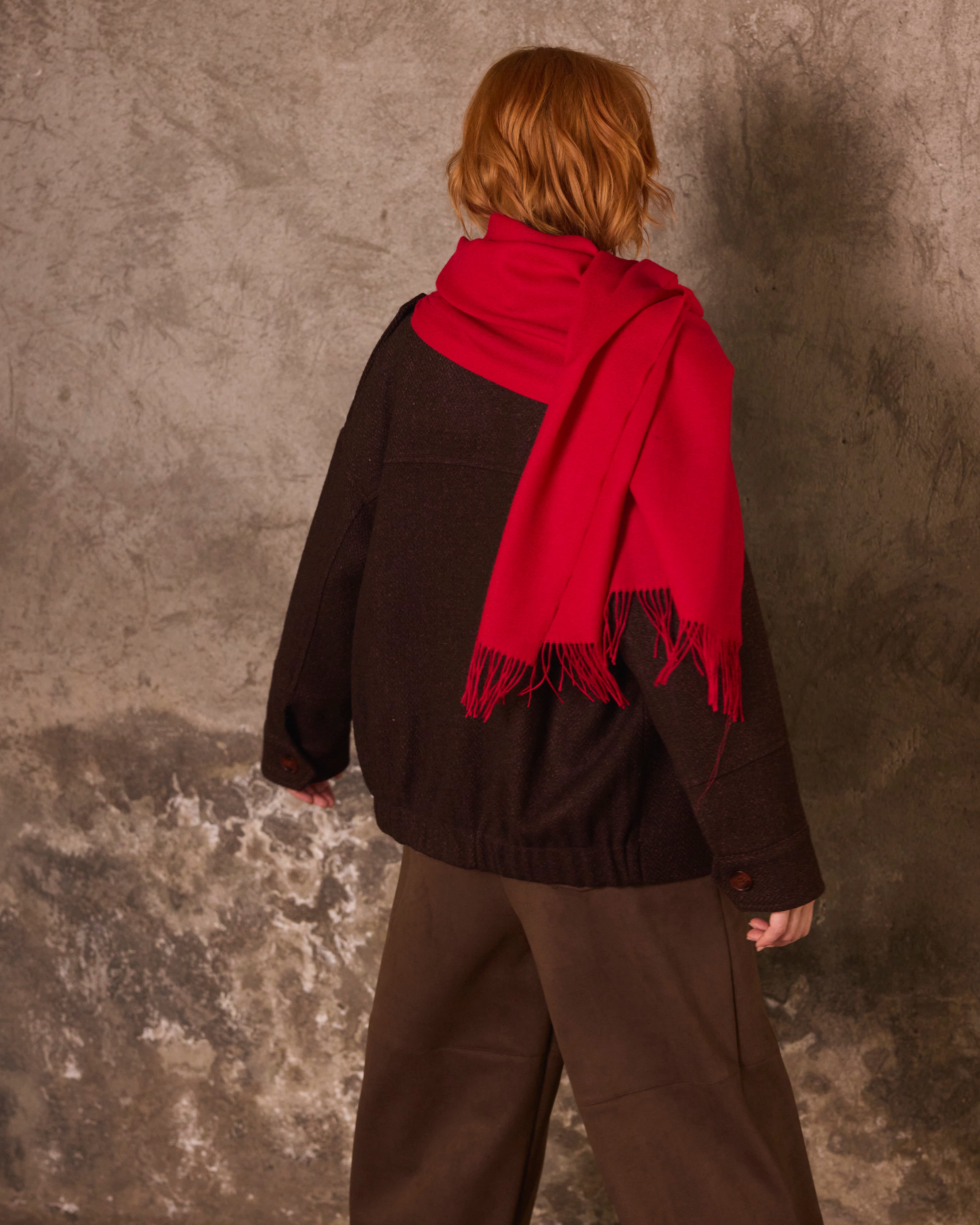 Bufanda Lavande 100% Baby Alpaca Roja