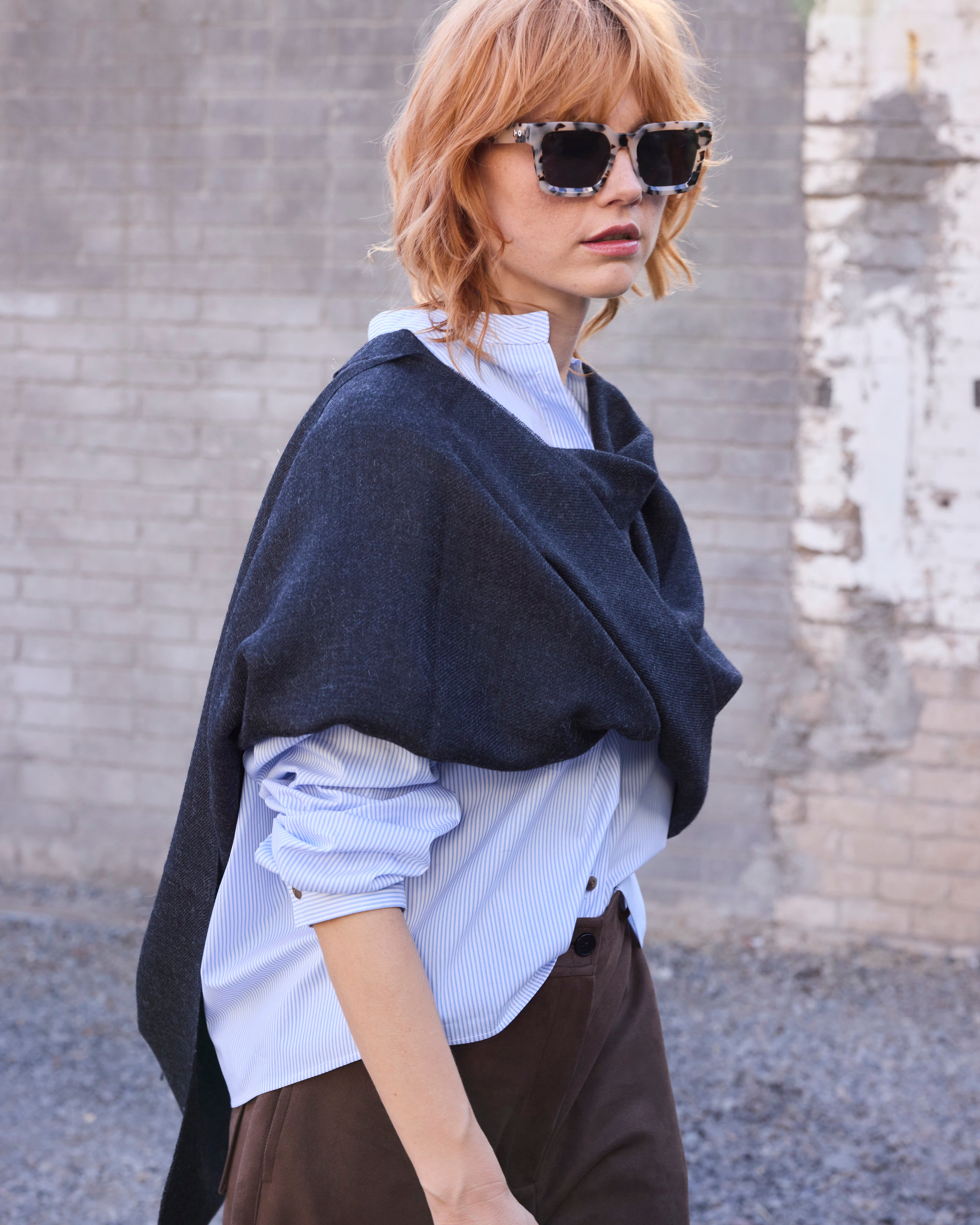 Bufanda Lavande 100% Baby Alpaca Gris Oscuro