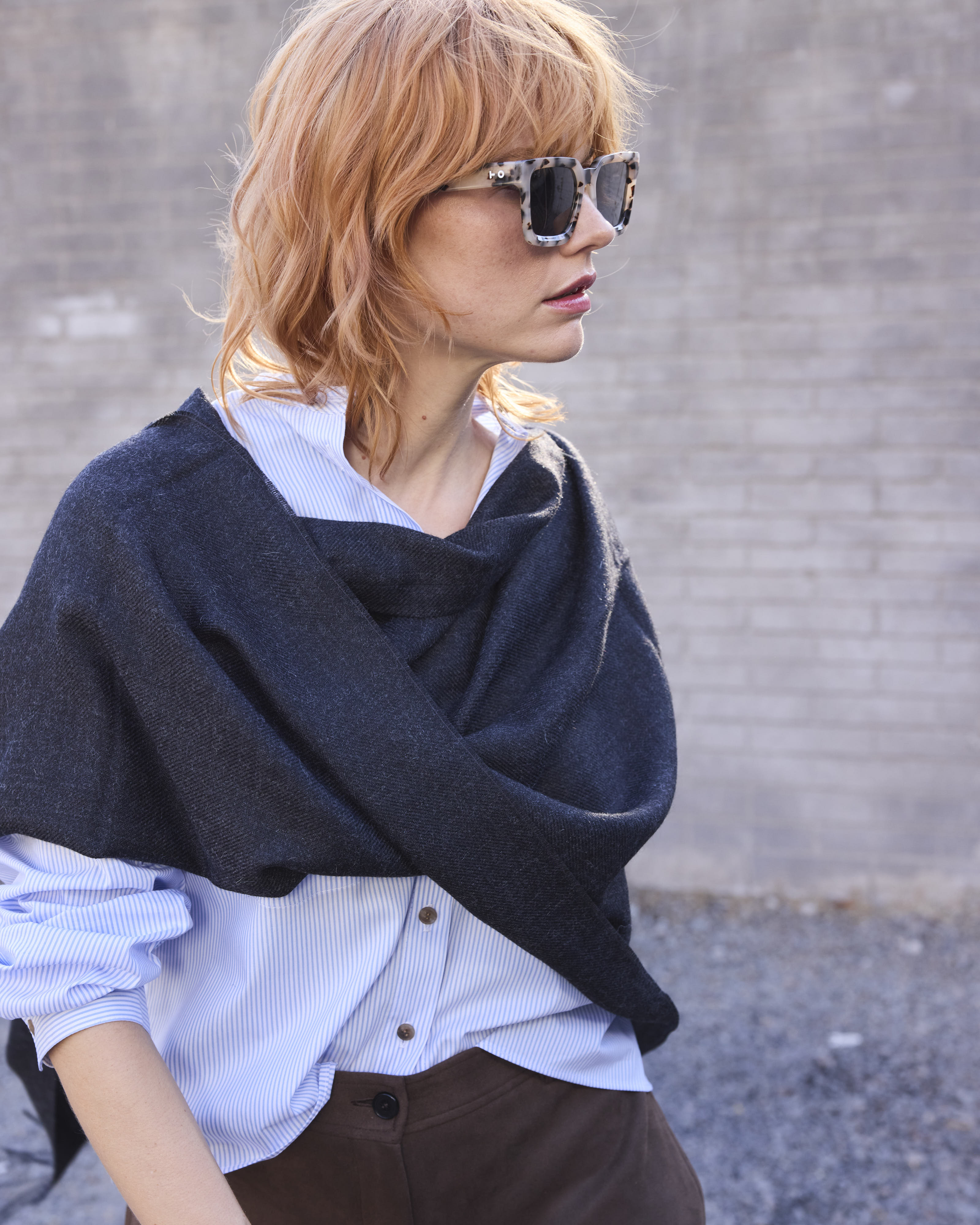 Bufanda Lavande 100% Baby Alpaca Gris Oscuro