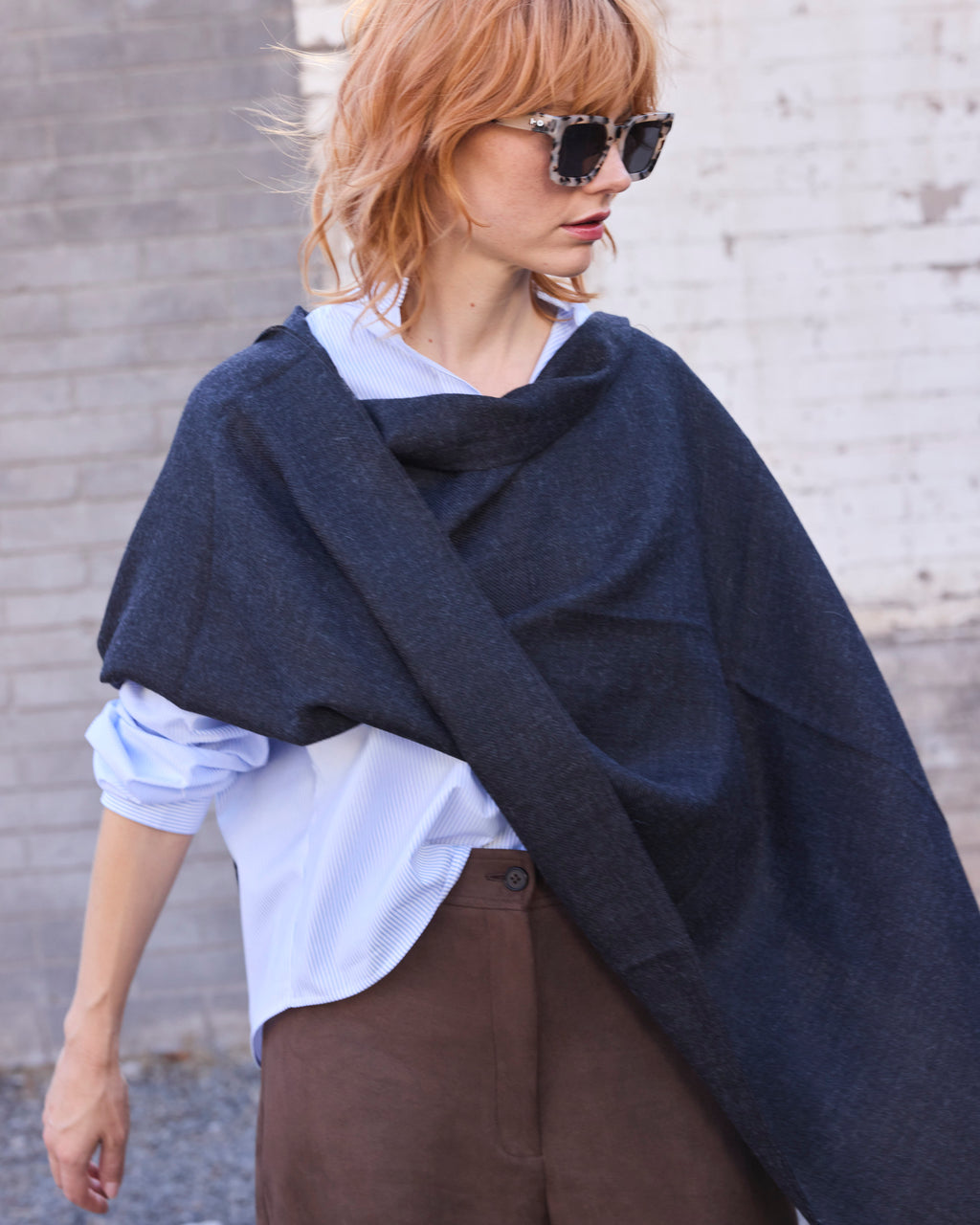 Bufanda Lavande 100% Baby Alpaca Gris Oscuro