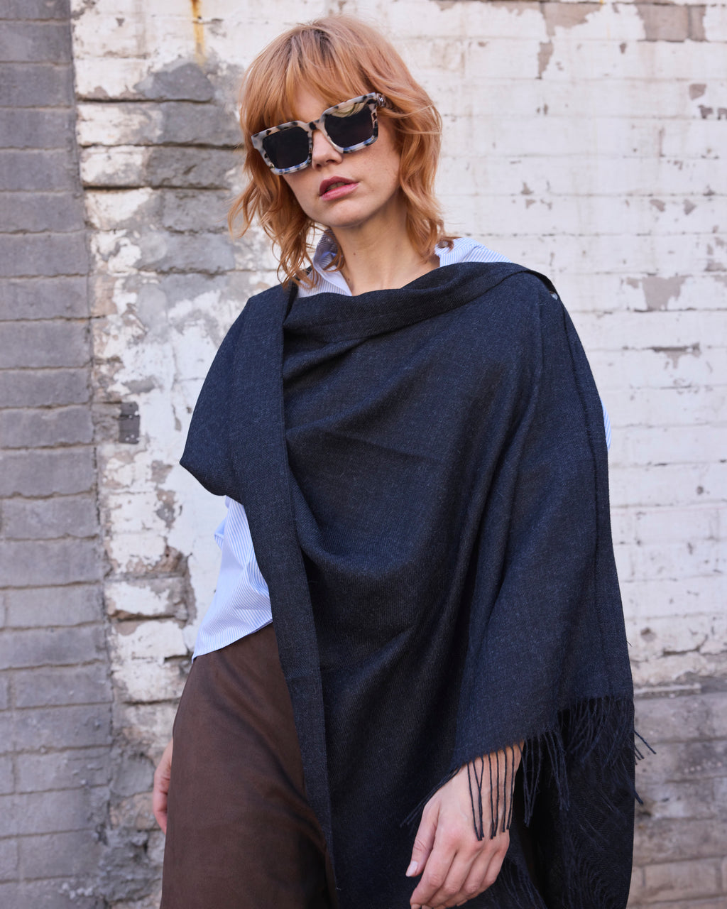 Bufanda Lavande 100% Baby Alpaca Gris Oscuro