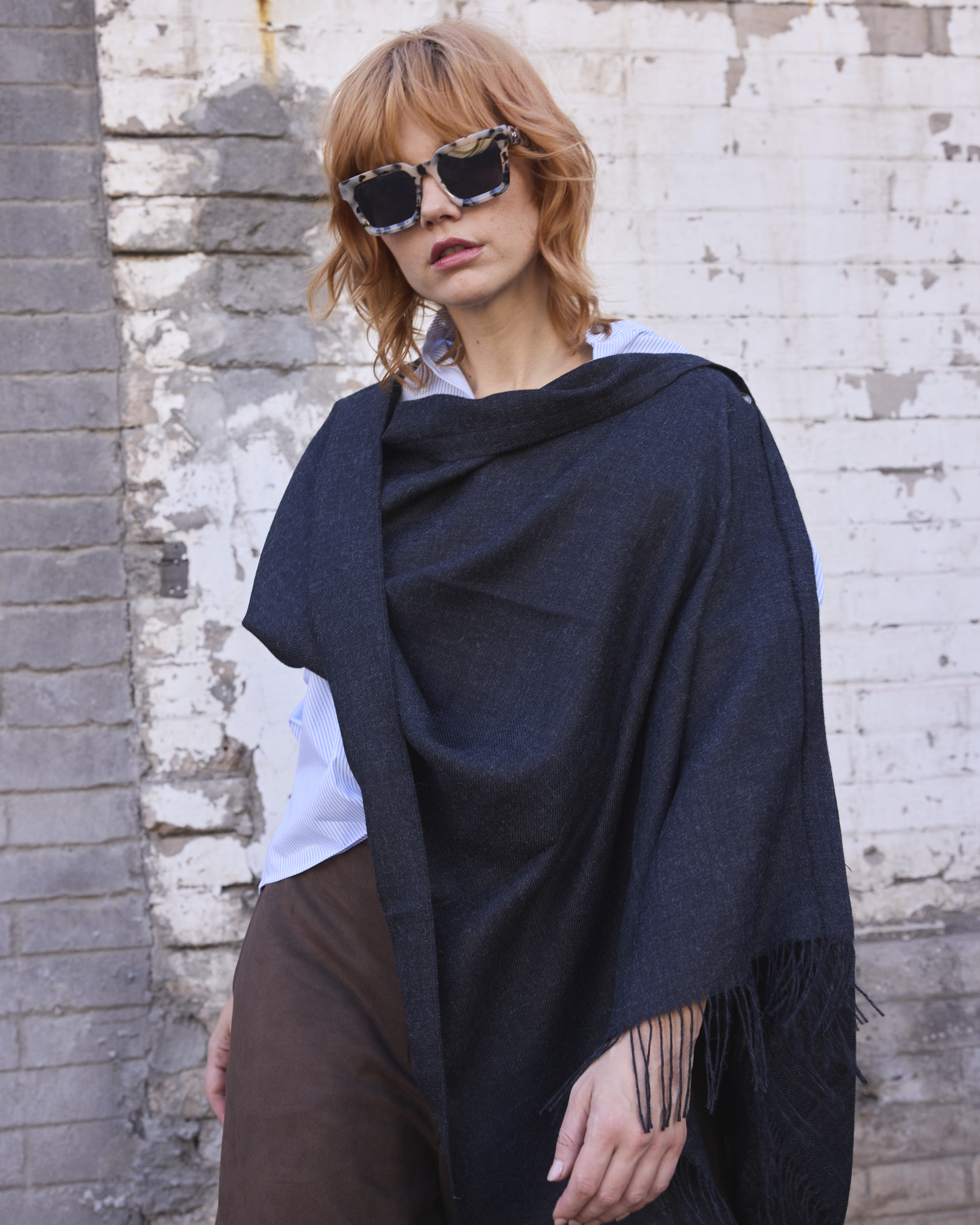 Bufanda Lavande 100% Baby Alpaca Gris Oscuro