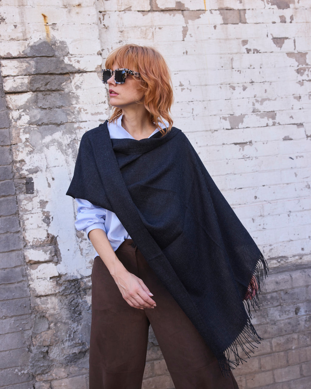 Bufanda Lavande 100% Baby Alpaca Gris Oscuro