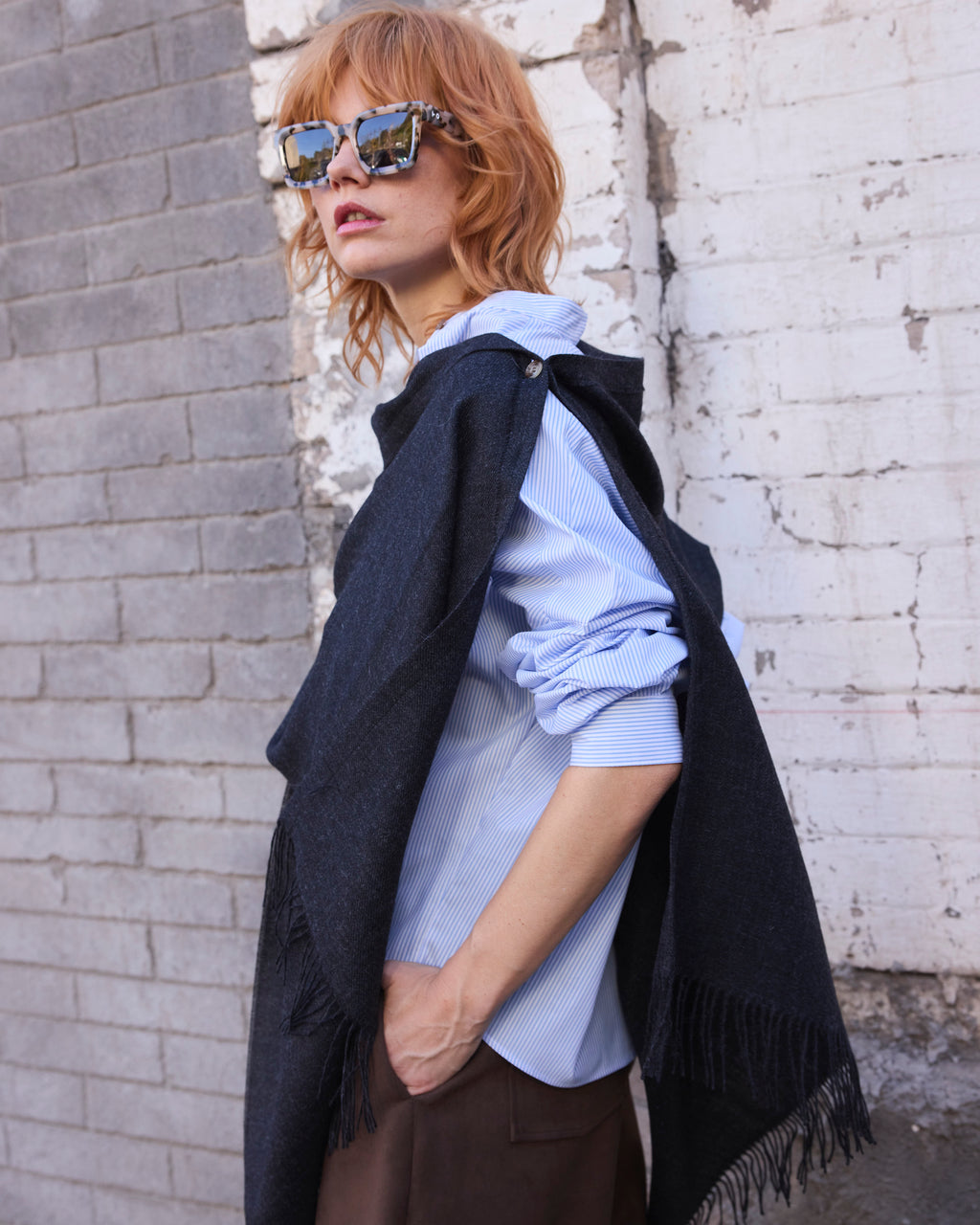 Bufanda Lavande 100% Baby Alpaca Gris Oscuro