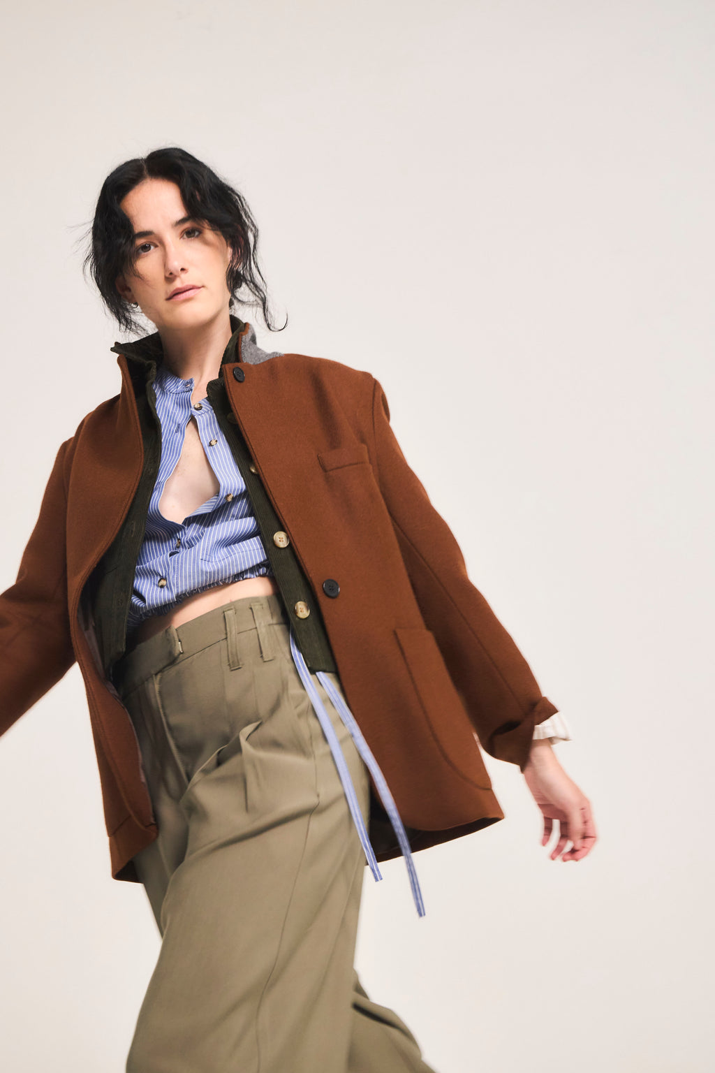 Mirarge Wool Coffee Blazer