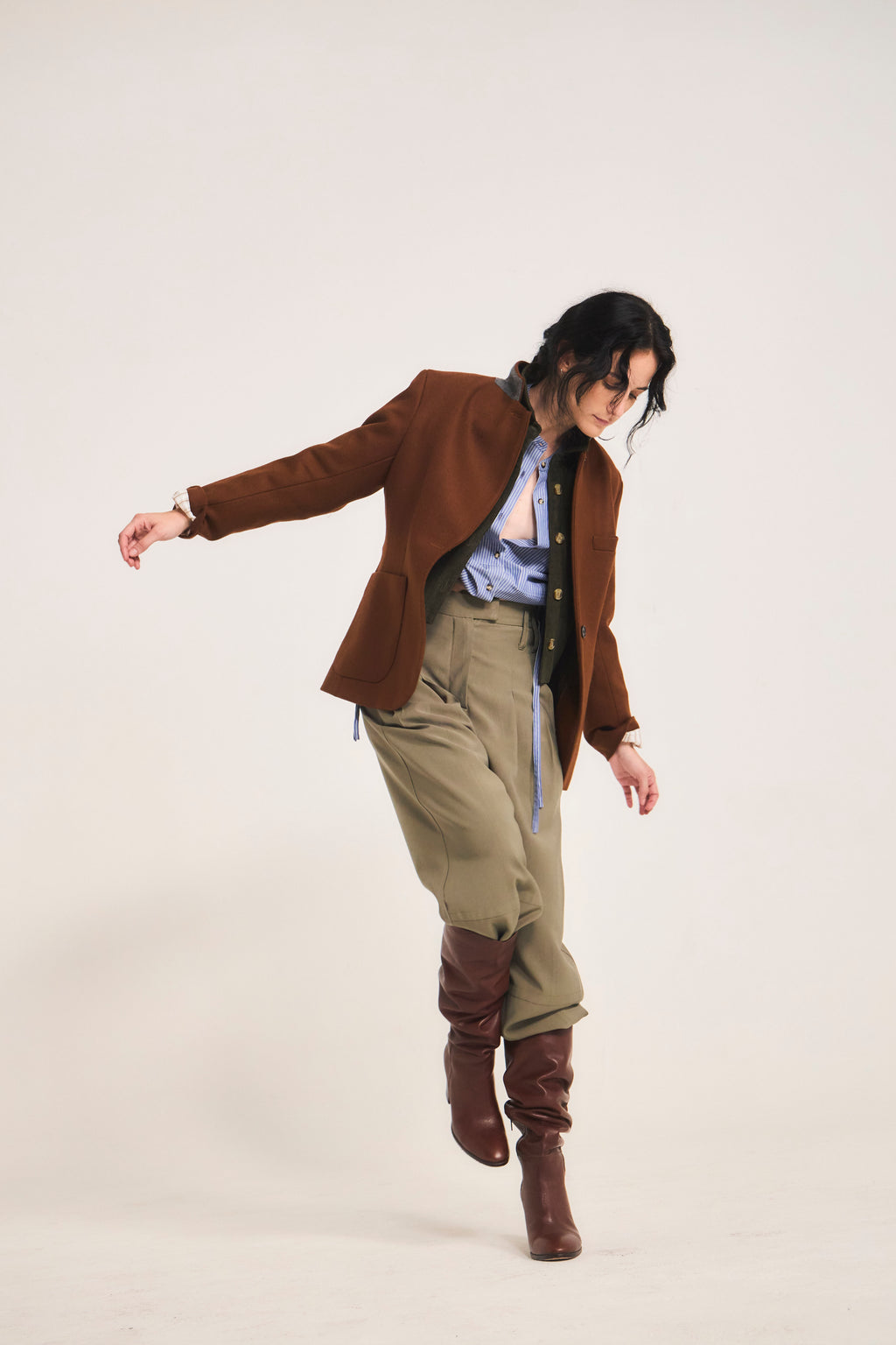 Mirarge Wool Coffee Blazer