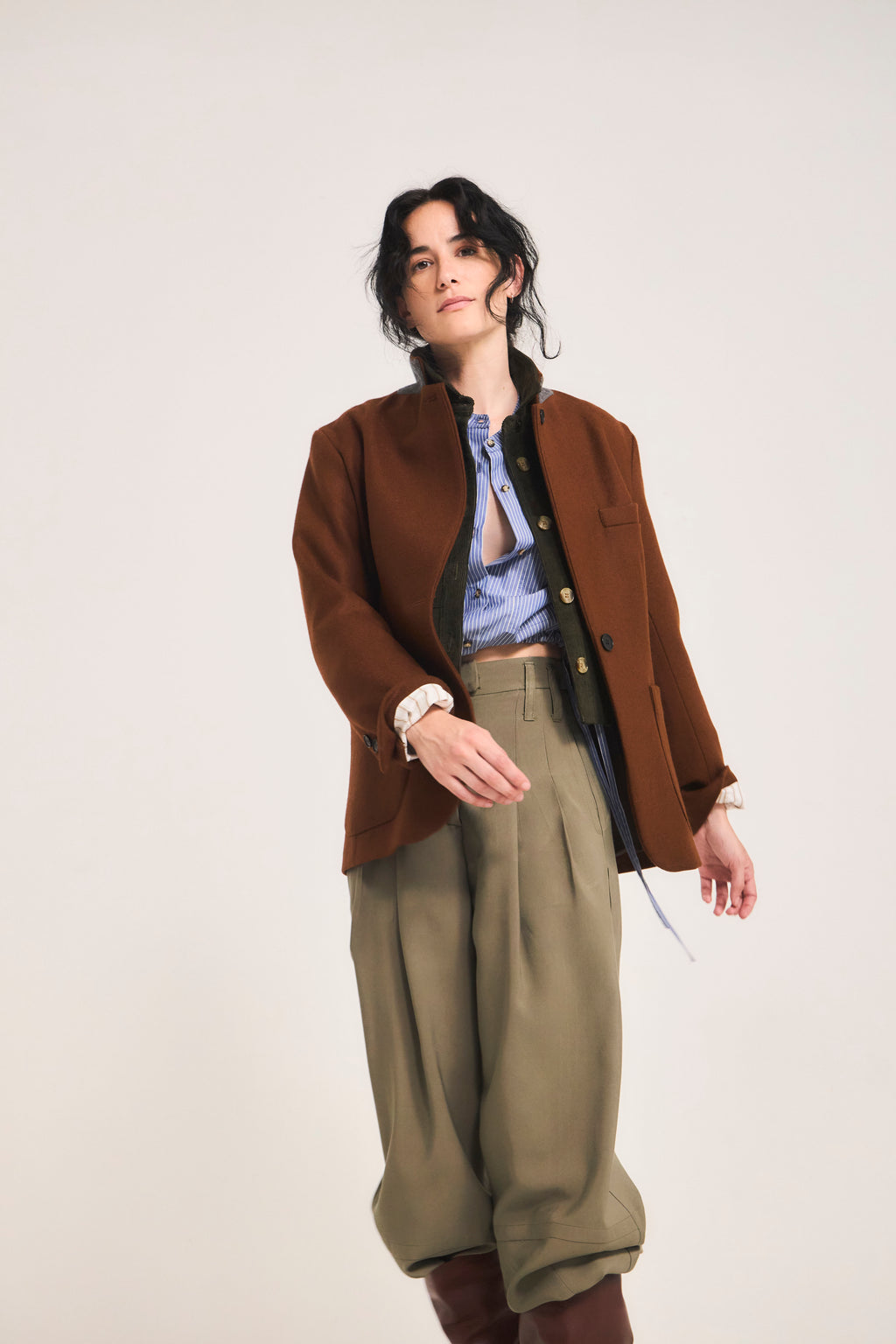 Mirarge Wool Coffee Blazer