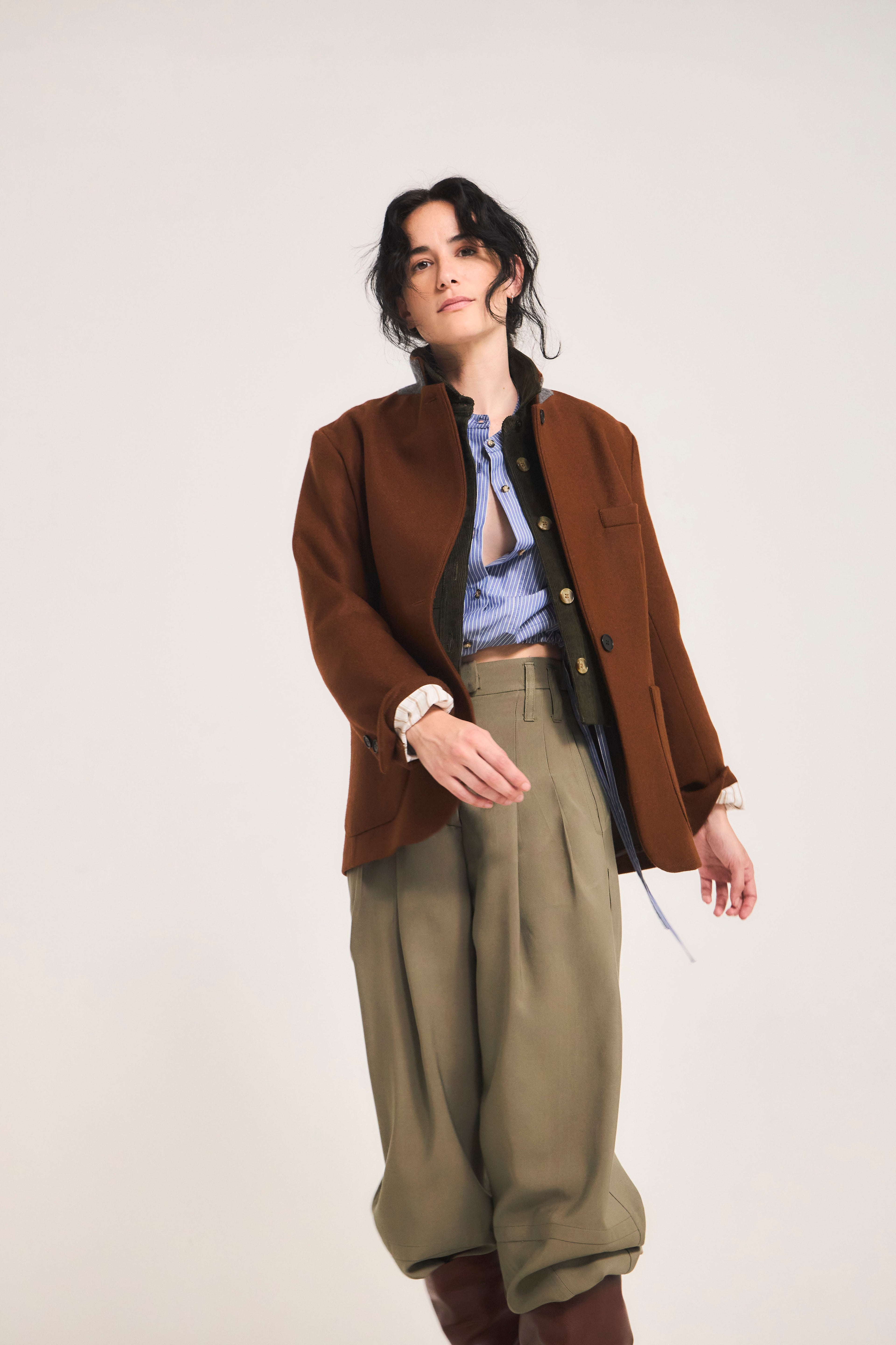 Mirarge Wool Coffee Blazer